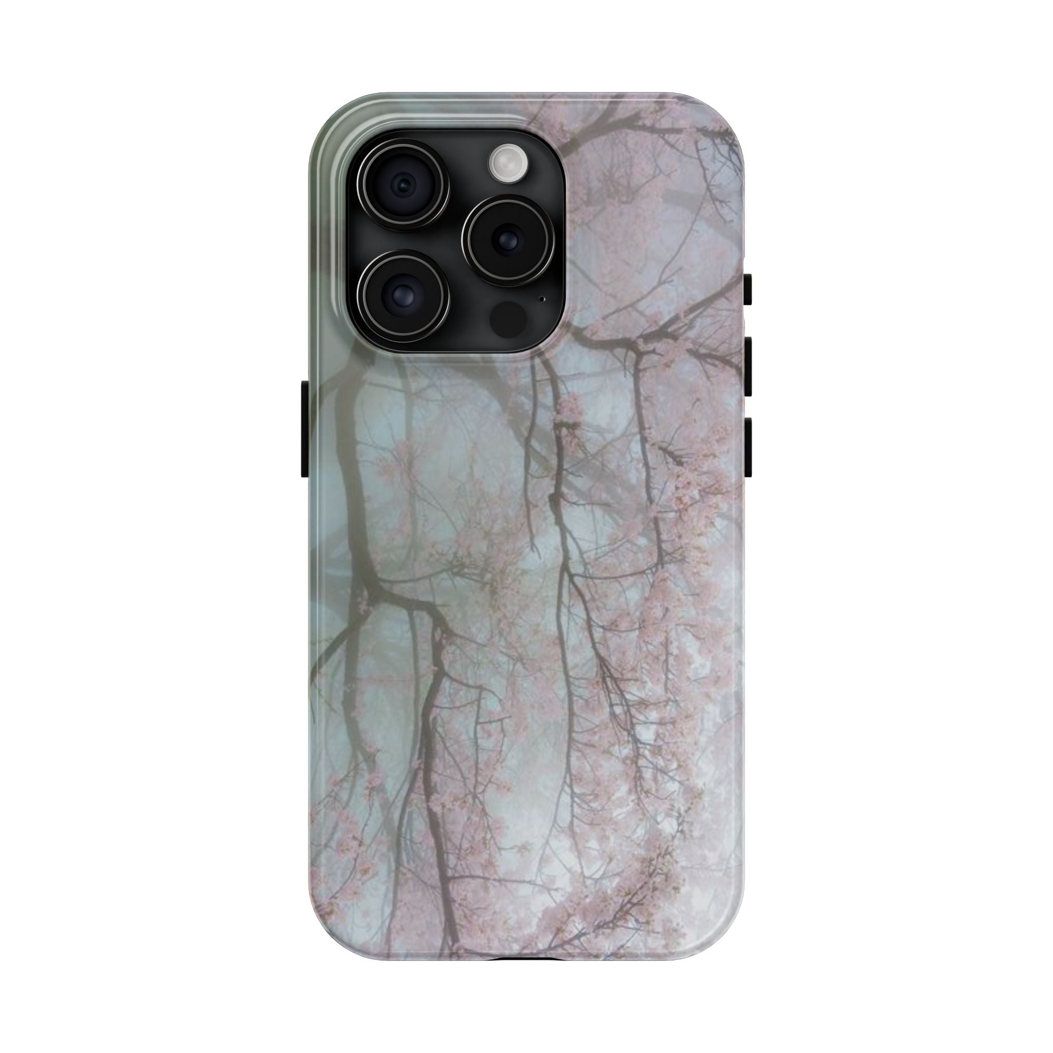 Foggy Cherry Blossom Cyber Phone Case  - Tough Impact-Resistant Case