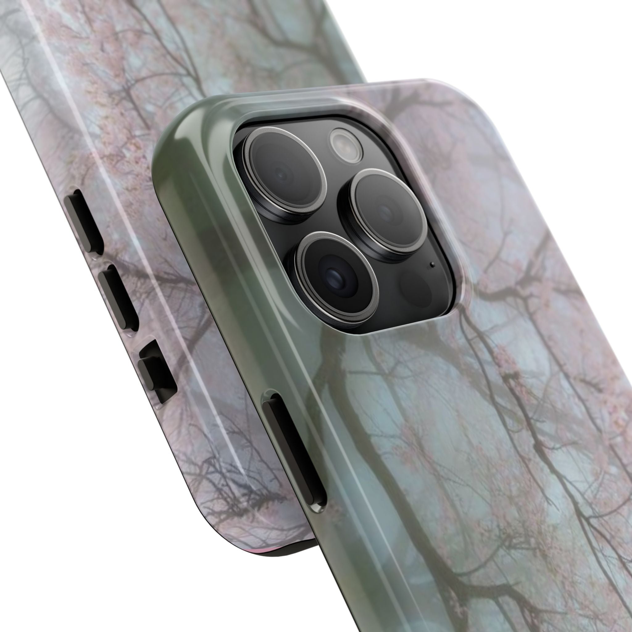 Foggy Cherry Blossom Cyber Phone Case  - Tough Impact-Resistant Case