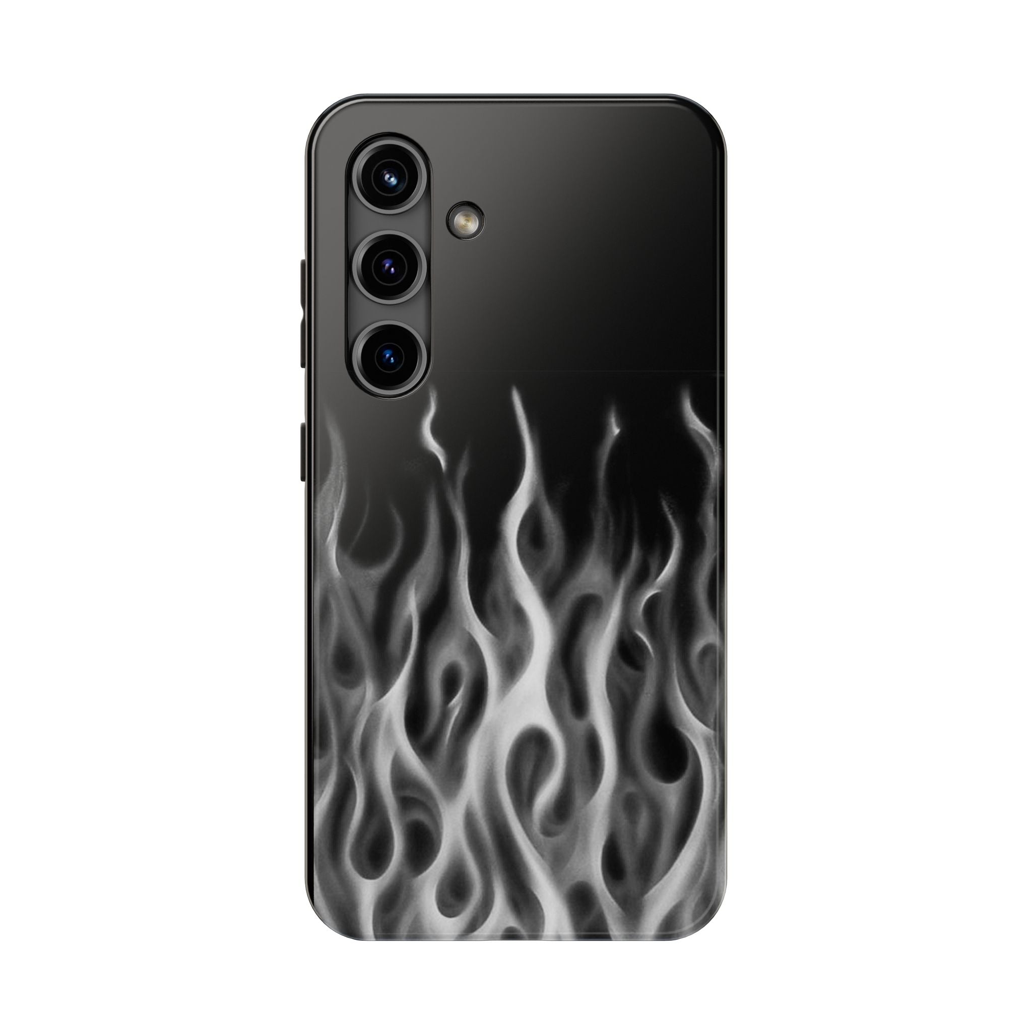 White Airbrush Flames Phone Case  - Tough Impact-Resistant Case