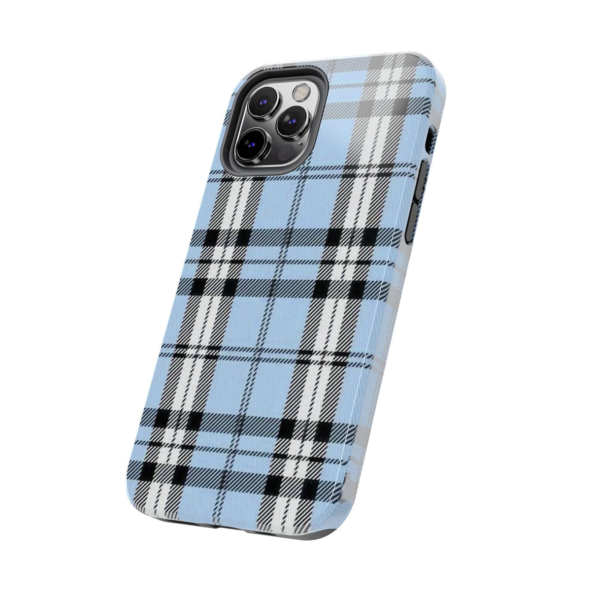 Light Baby Blue Gingham Plaid Phone Case