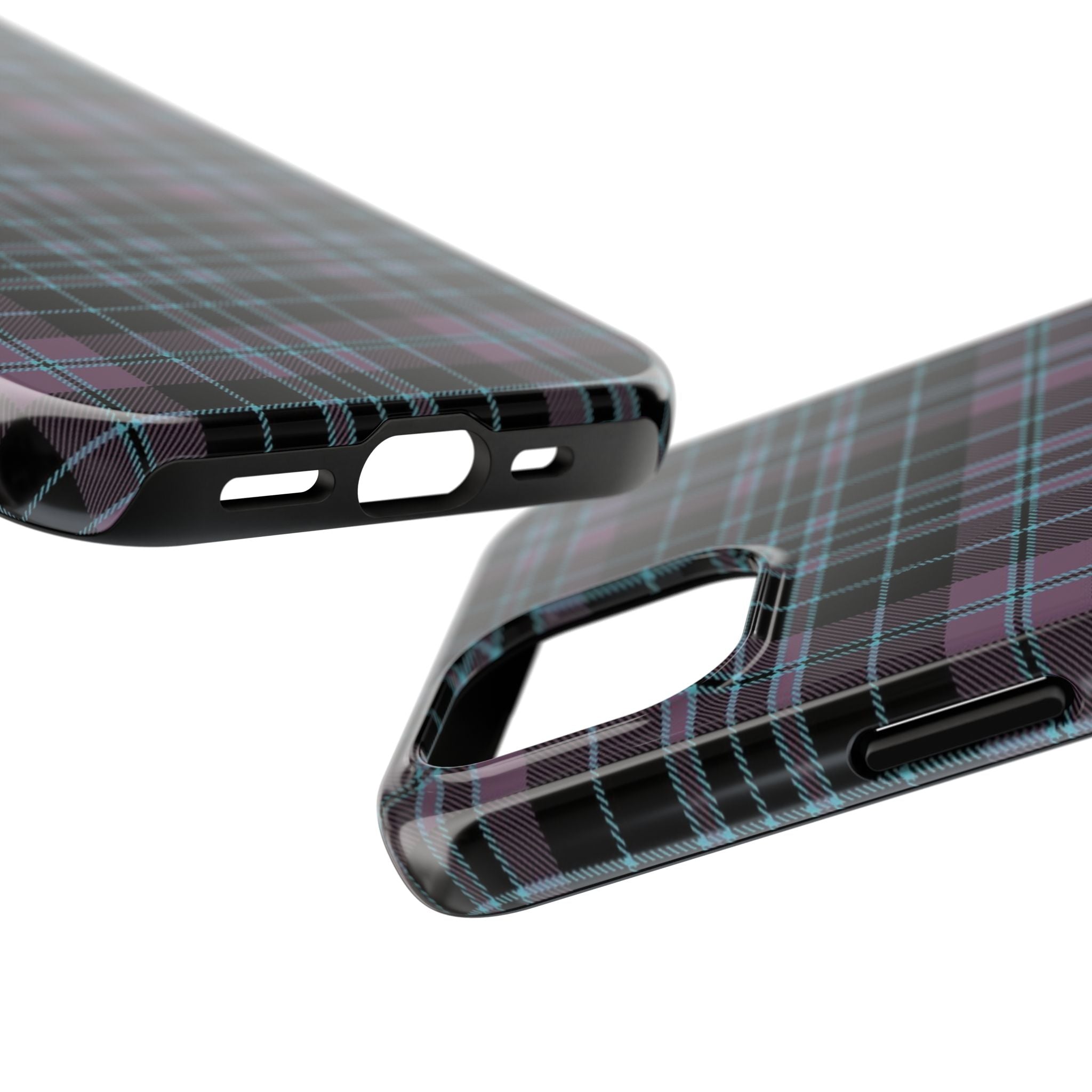 Punk Purple and Blue Plaid Phone Case