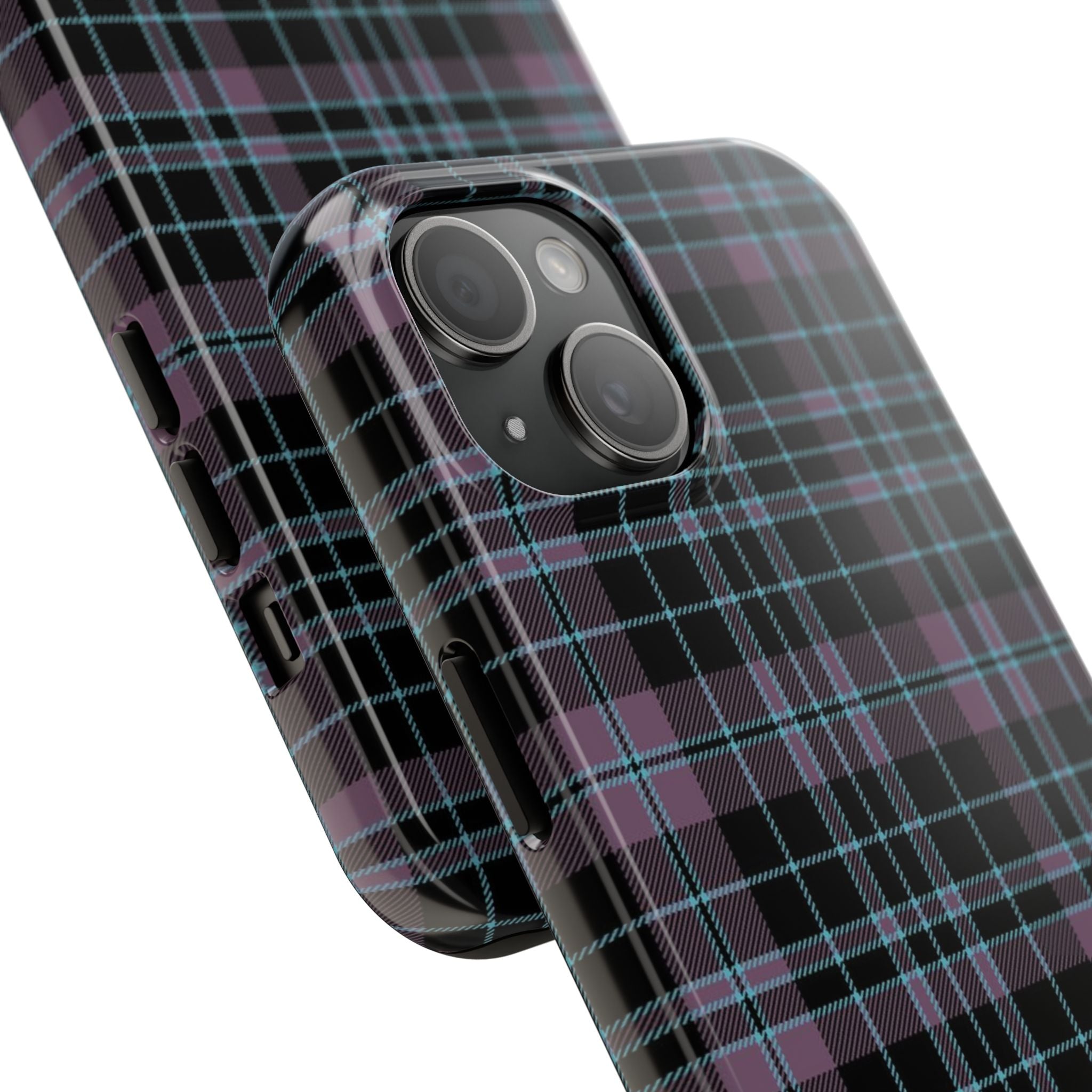 Punk Purple and Blue Plaid Phone Case