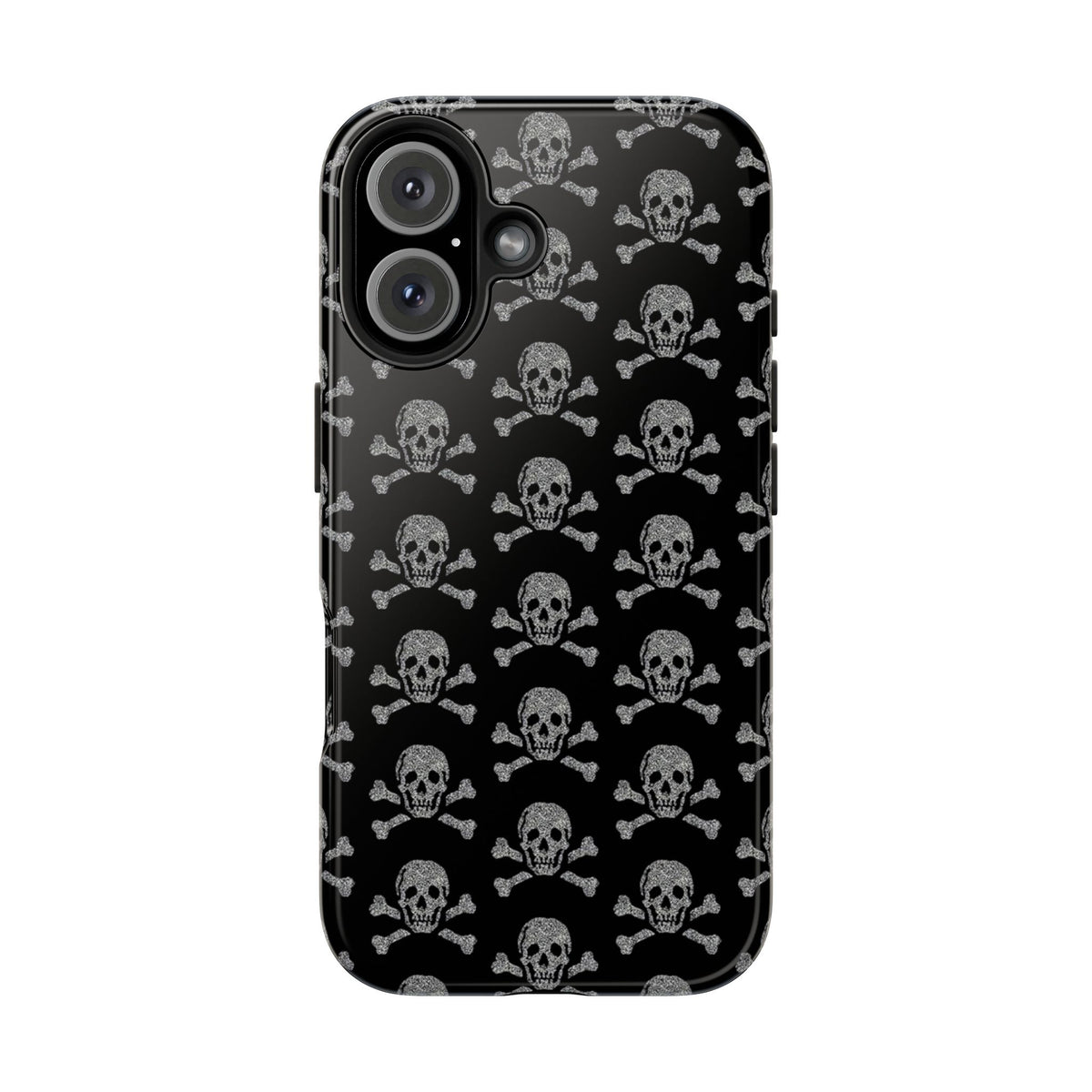 Silver Skull Print Phone Case  - Tough Impact-Resistant Case