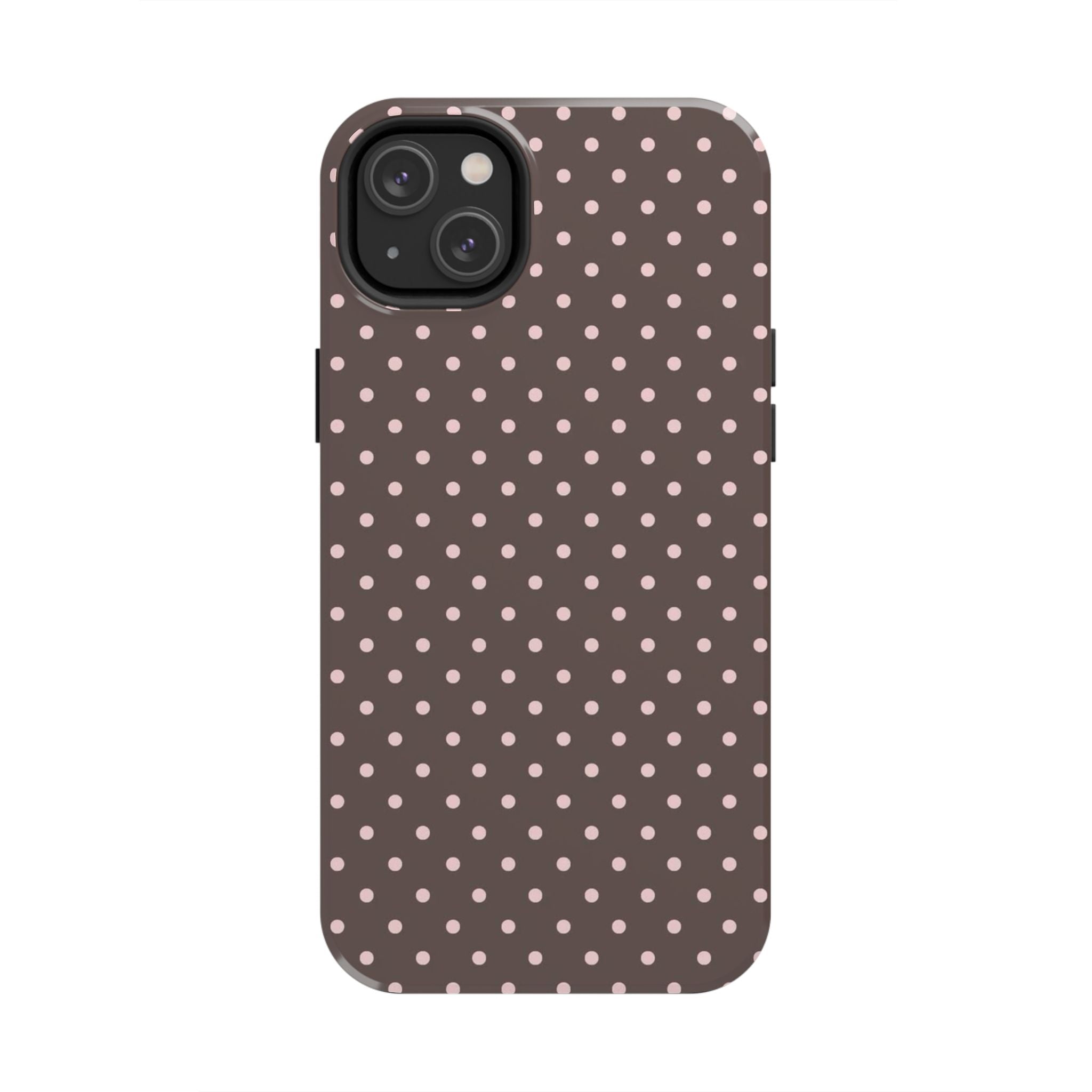 Brown with Pink Dots Phone Case  - Tough Impact-Resistant Case
