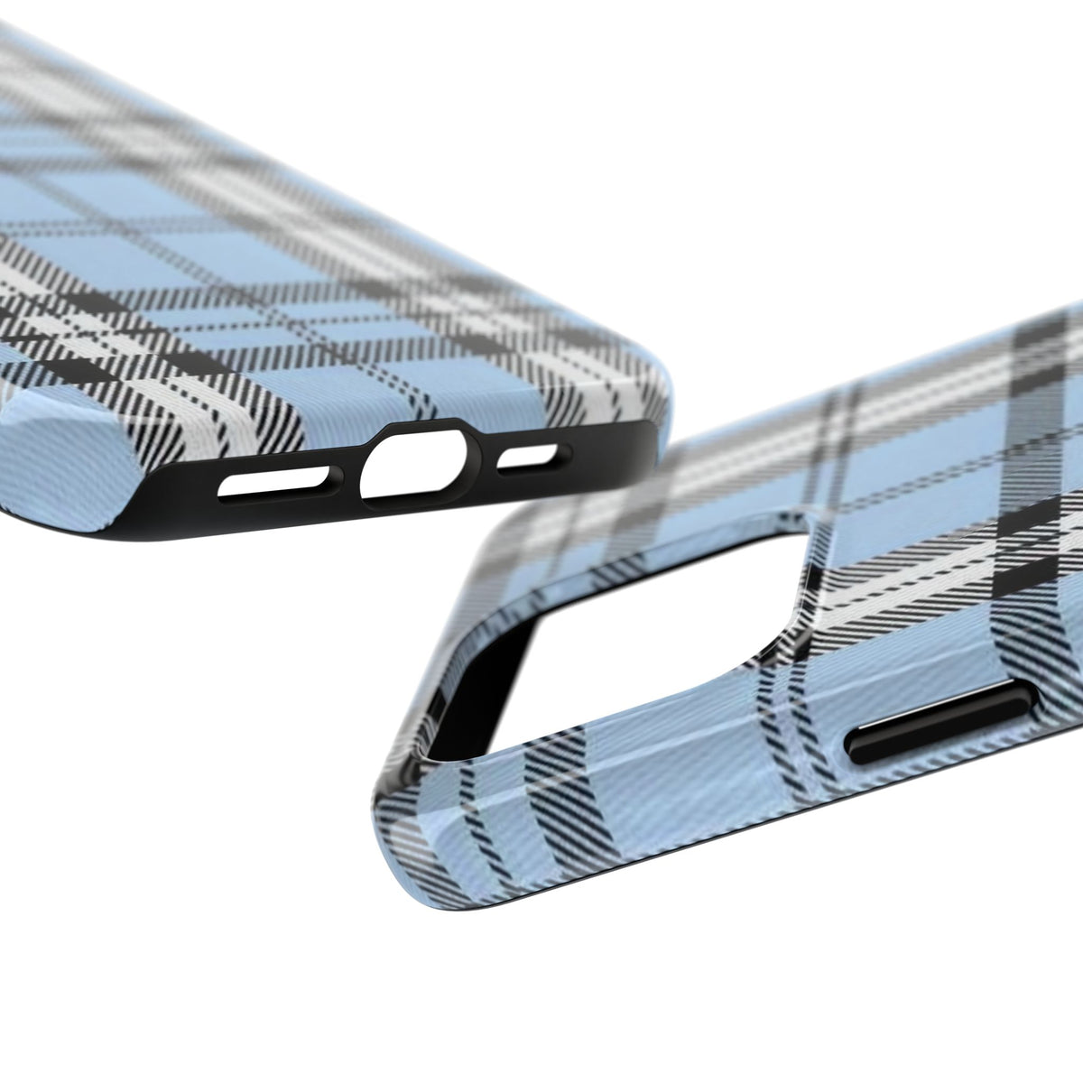 Light Baby Blue Gingham Plaid Phone Case