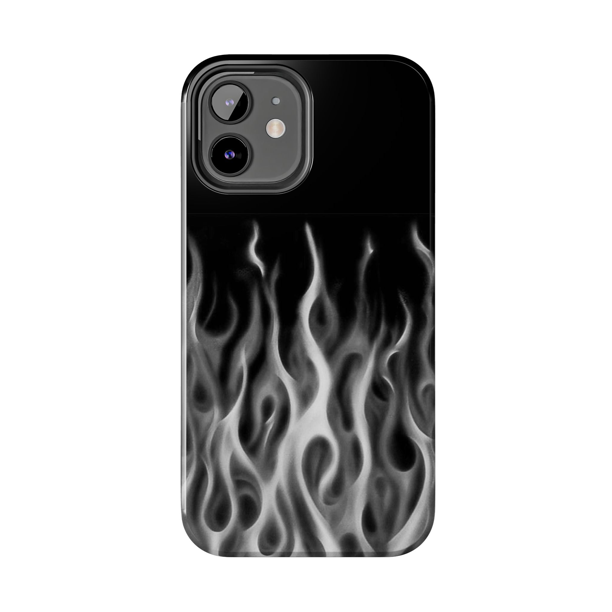 White Airbrush Flames Phone Case  - Tough Impact-Resistant Case