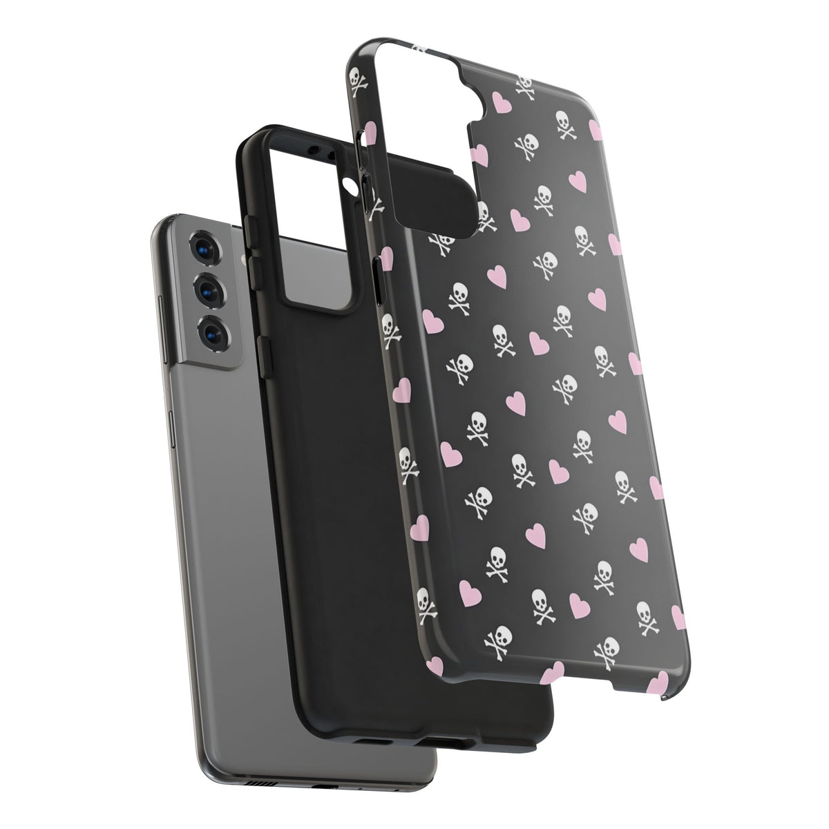 Cute Skulls and Hearts Phone Case  - Tough Impact-Resistant Case