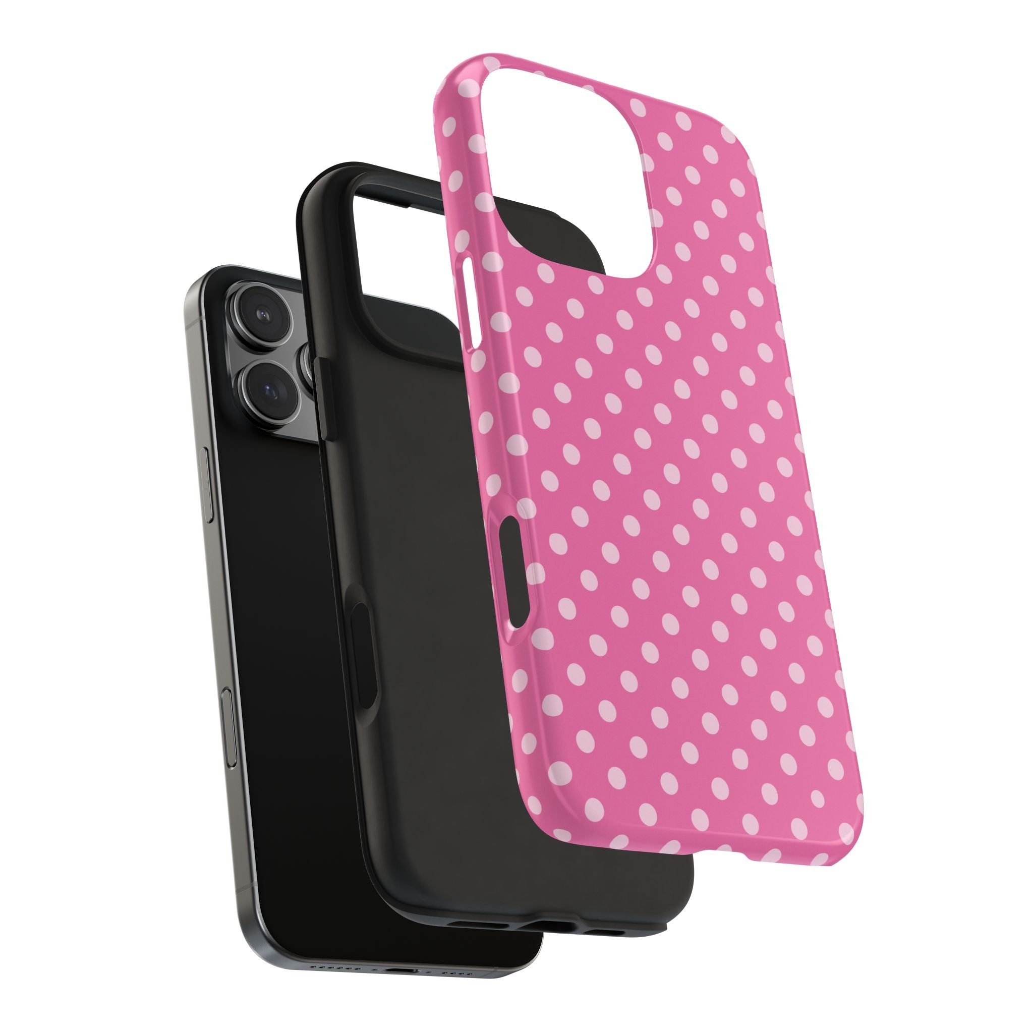 Pink on Pink Polka Dot Phone Case  - Tough Impact-Resistant Case
