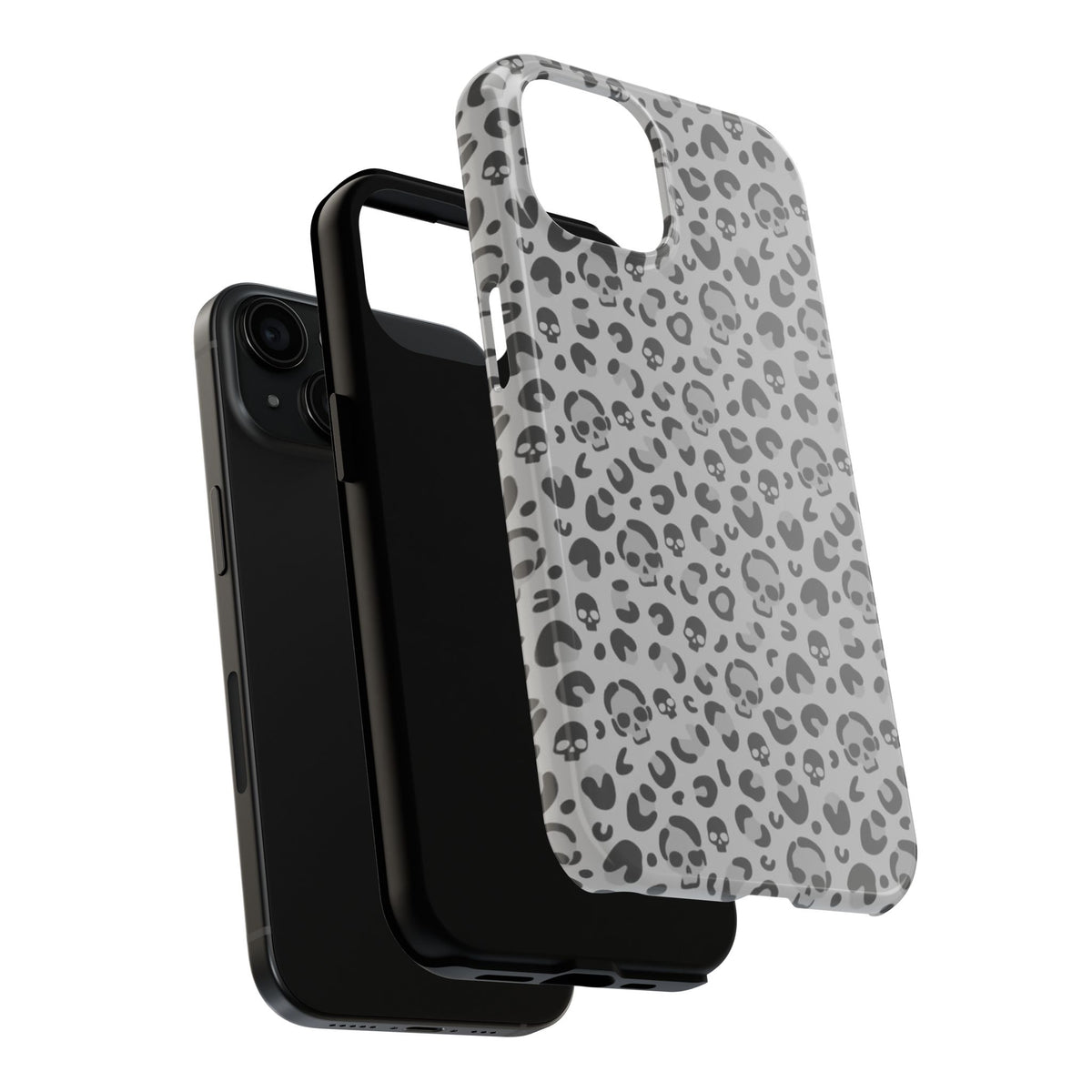 Skull Cheetah Grey Leopard Phone Case