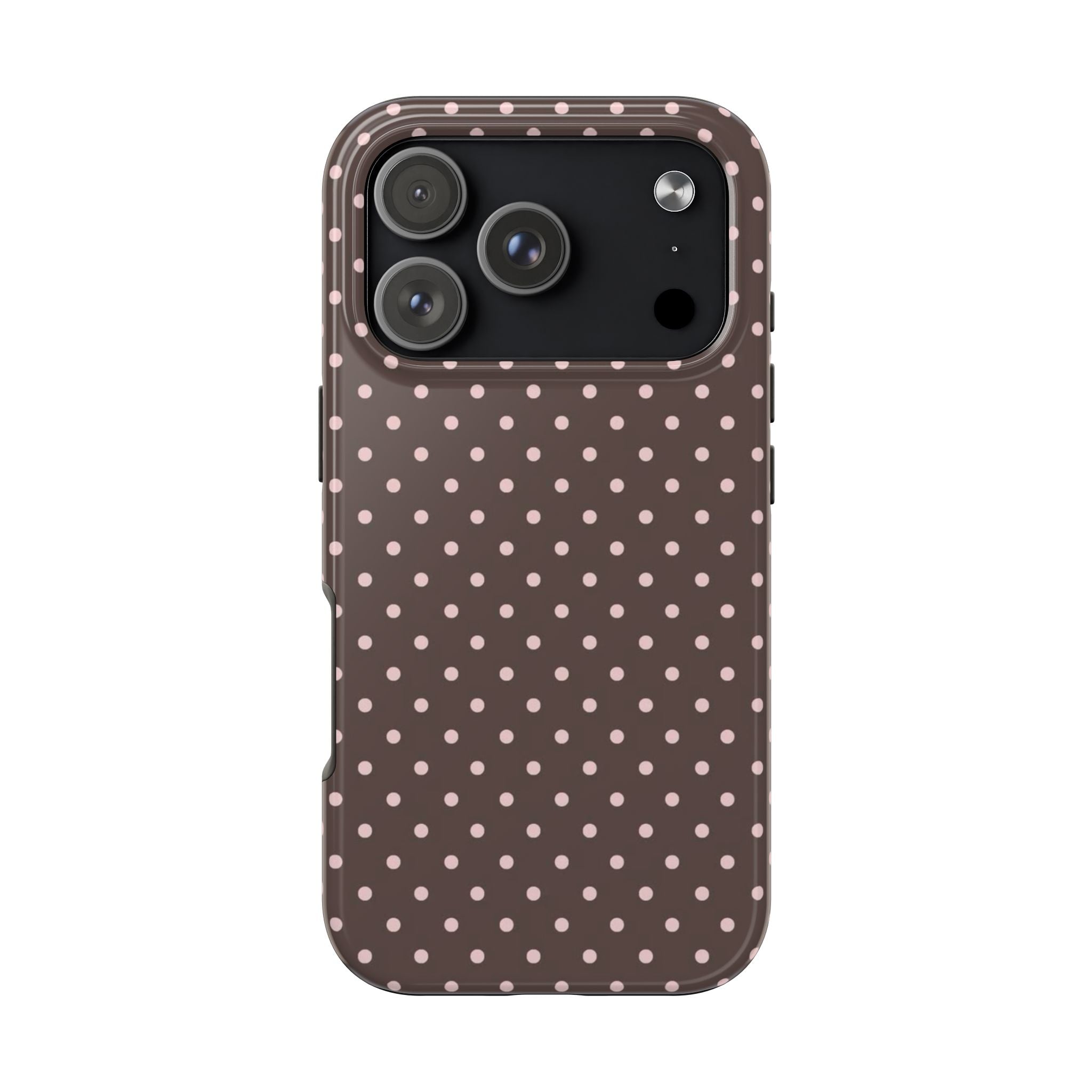 Brown with Pink Dots Phone Case  - Tough Impact-Resistant Case