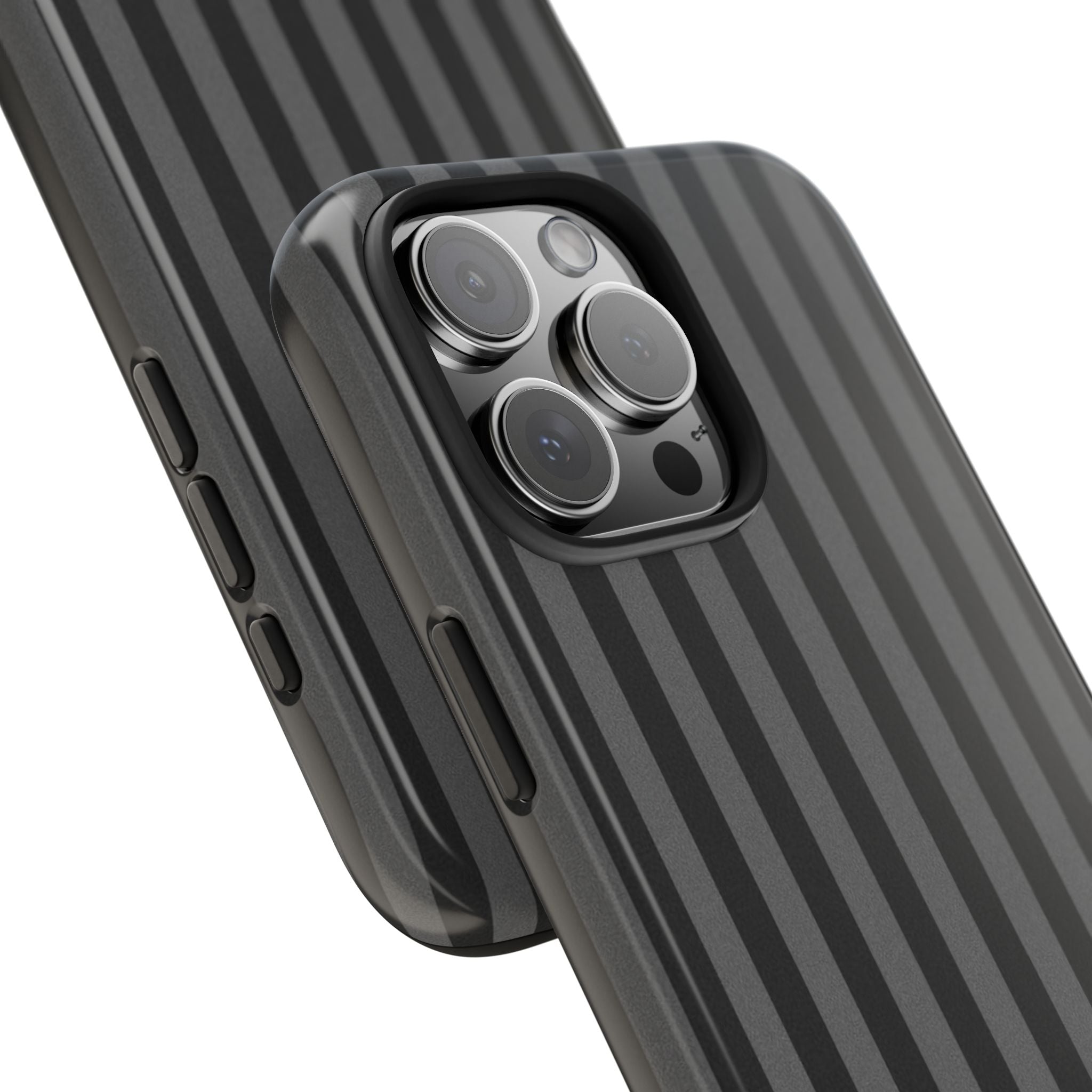 Dark Grey and Black Stripes Phone Case