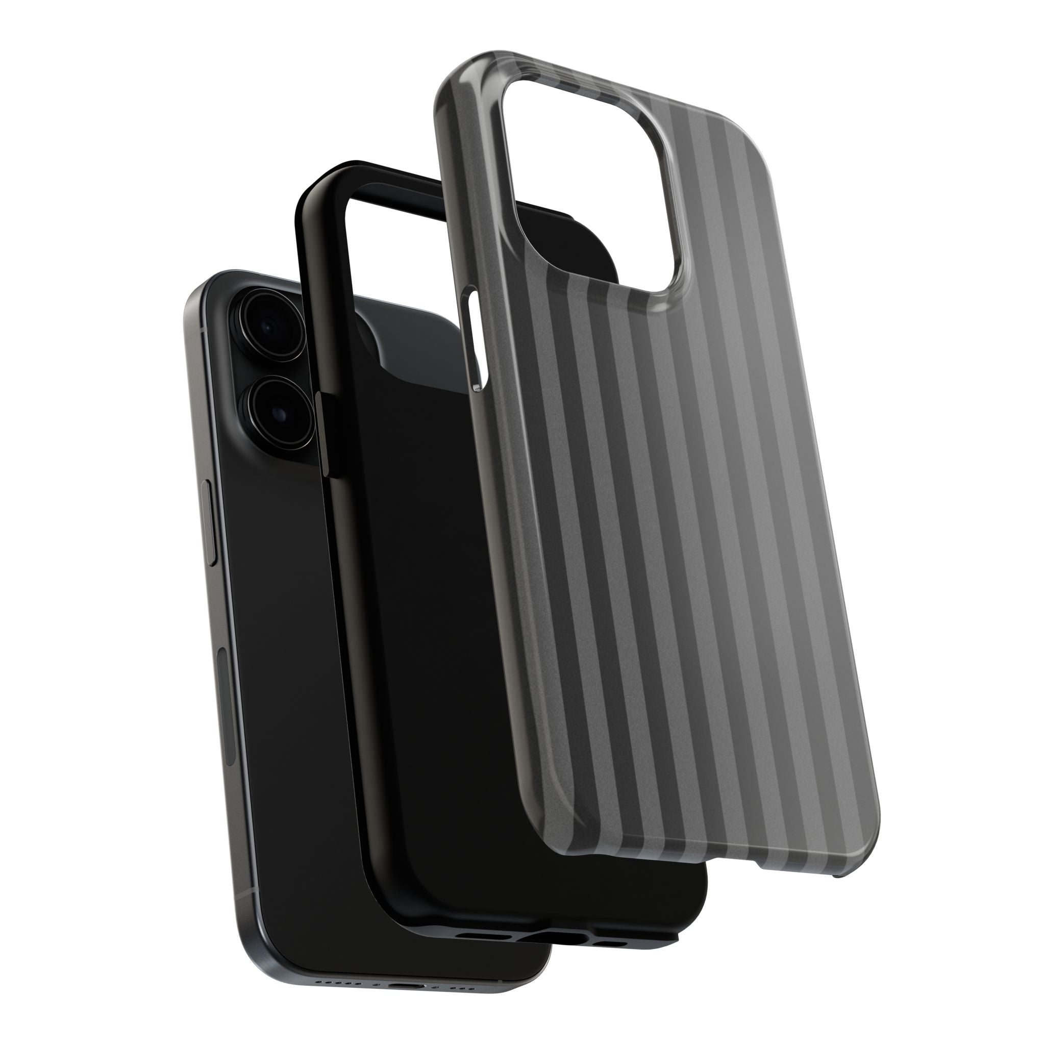 Dark Grey and Black Stripes Phone Case
