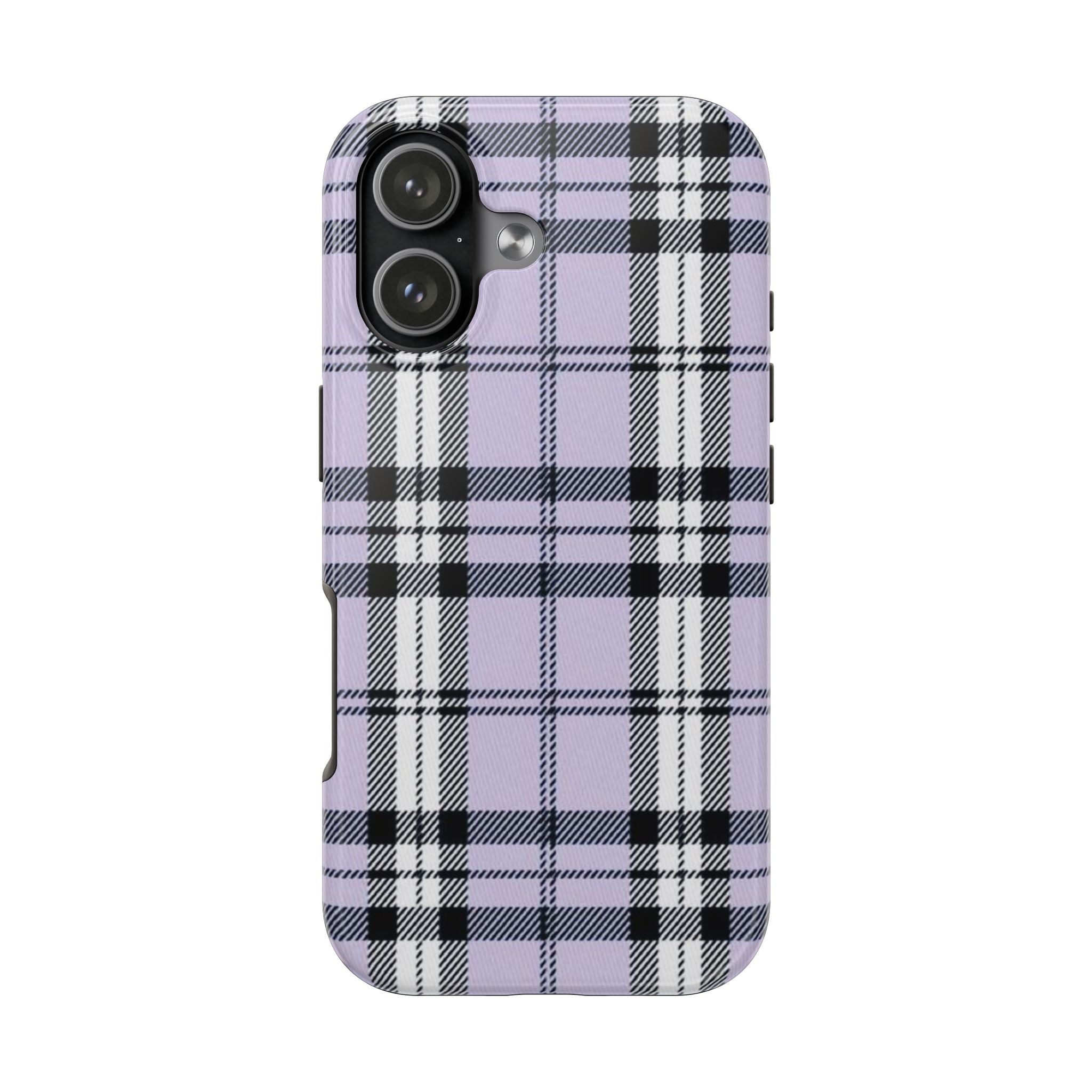 Lavender Light Purple Gingham Plaid Phone Case  - Tough Impact-Resistant Case