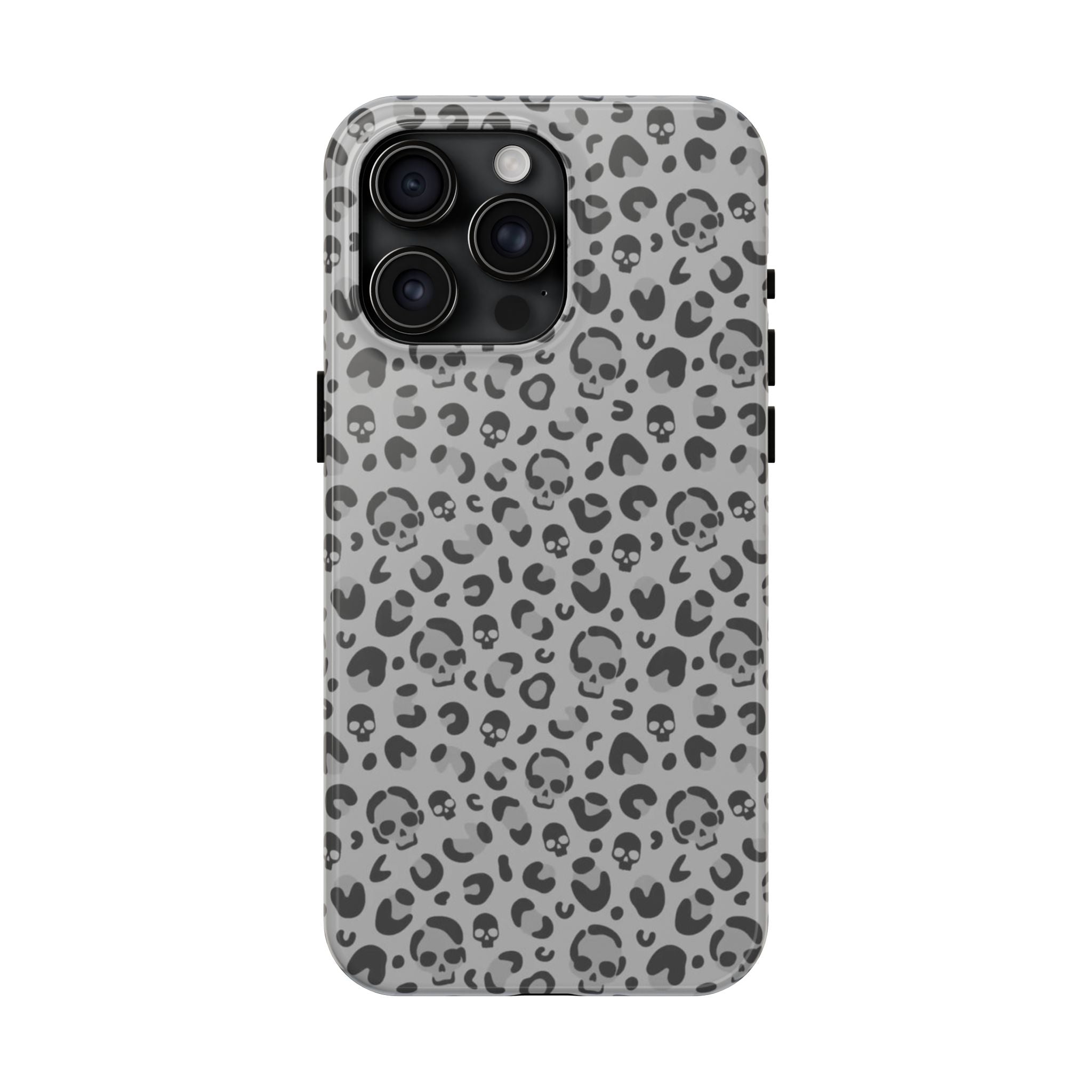 Skull Cheetah Grey Leopard Phone Case