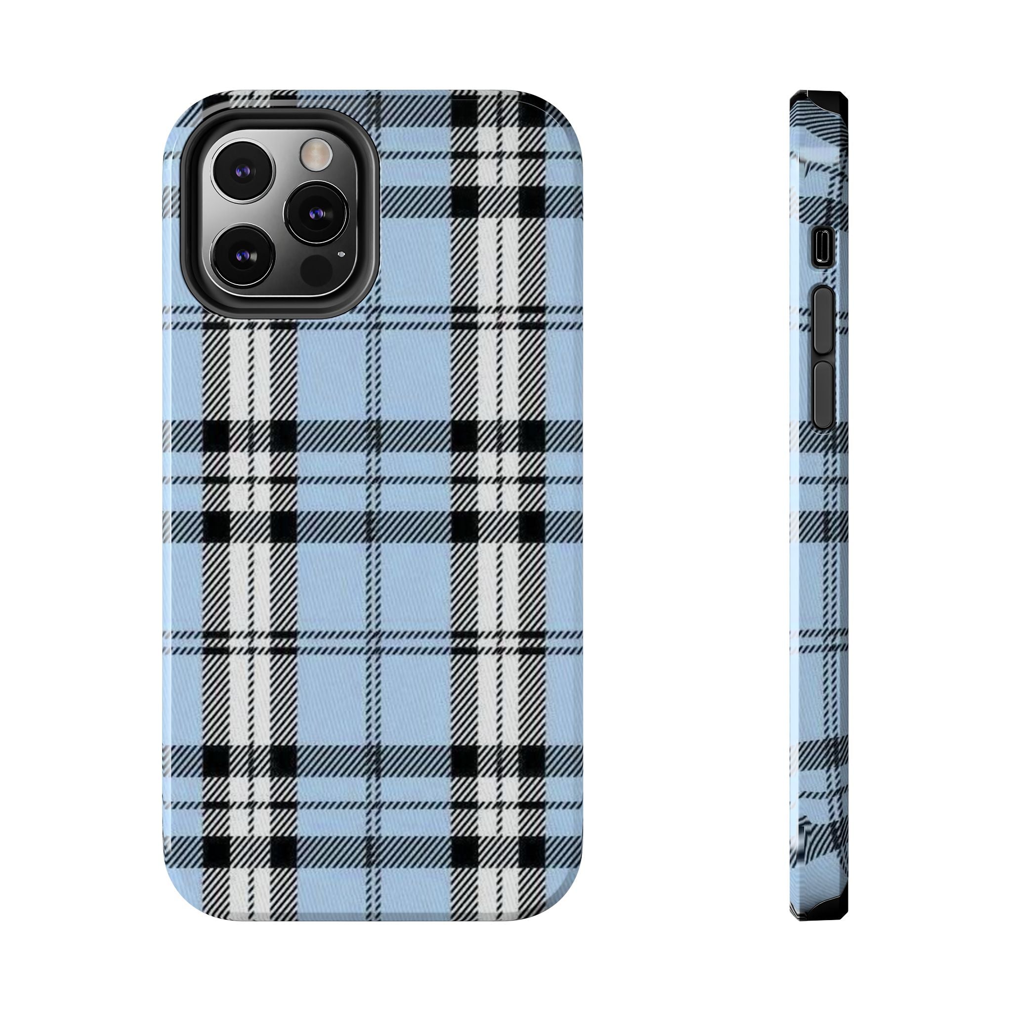 Light Baby Blue Gingham Plaid Phone Case