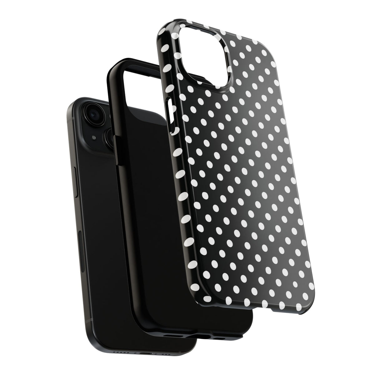 Black and White Polka Dot Phone Case  - Tough Impact-Resistant Case