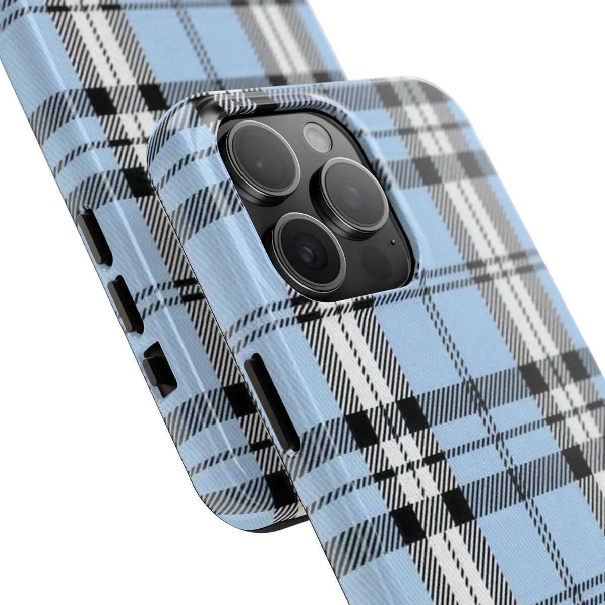 Light Baby Blue Gingham Plaid Phone Case