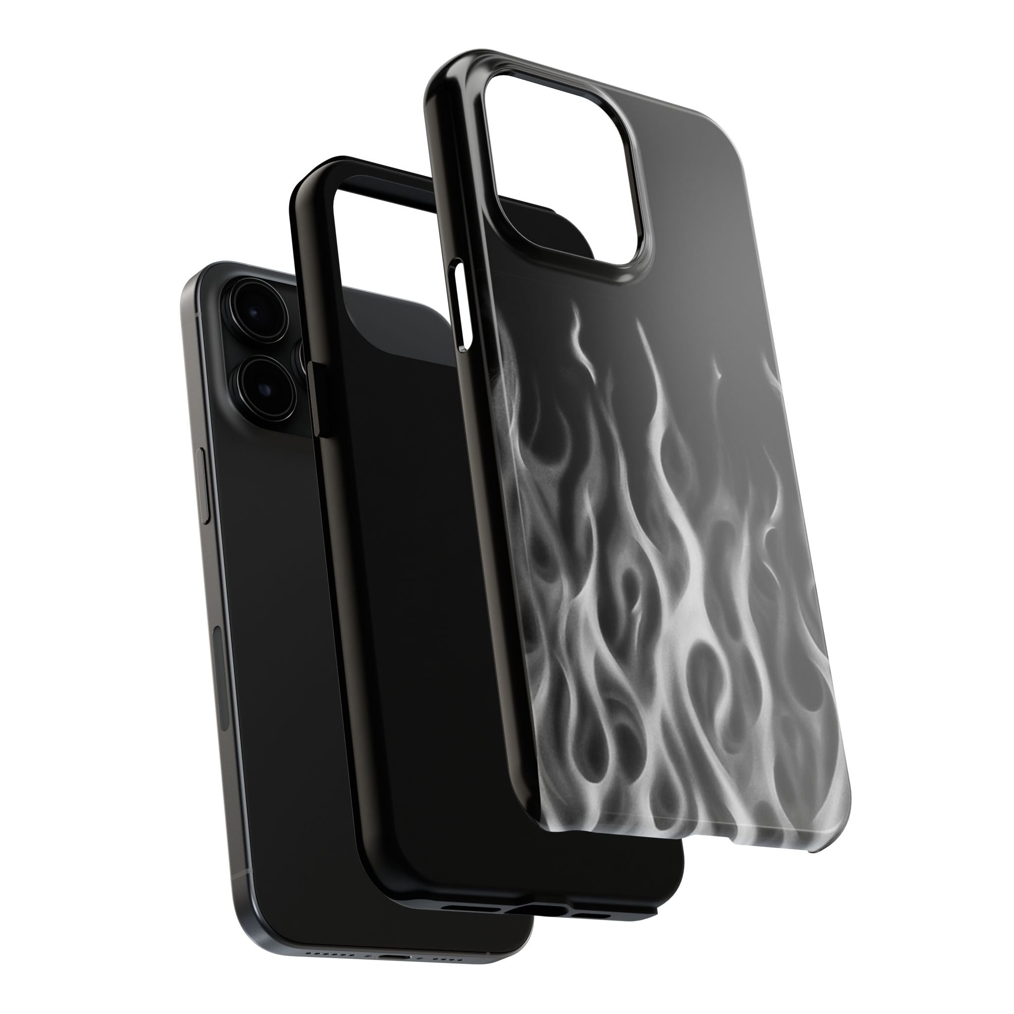 White Airbrush Flames Phone Case  - Tough Impact-Resistant Case