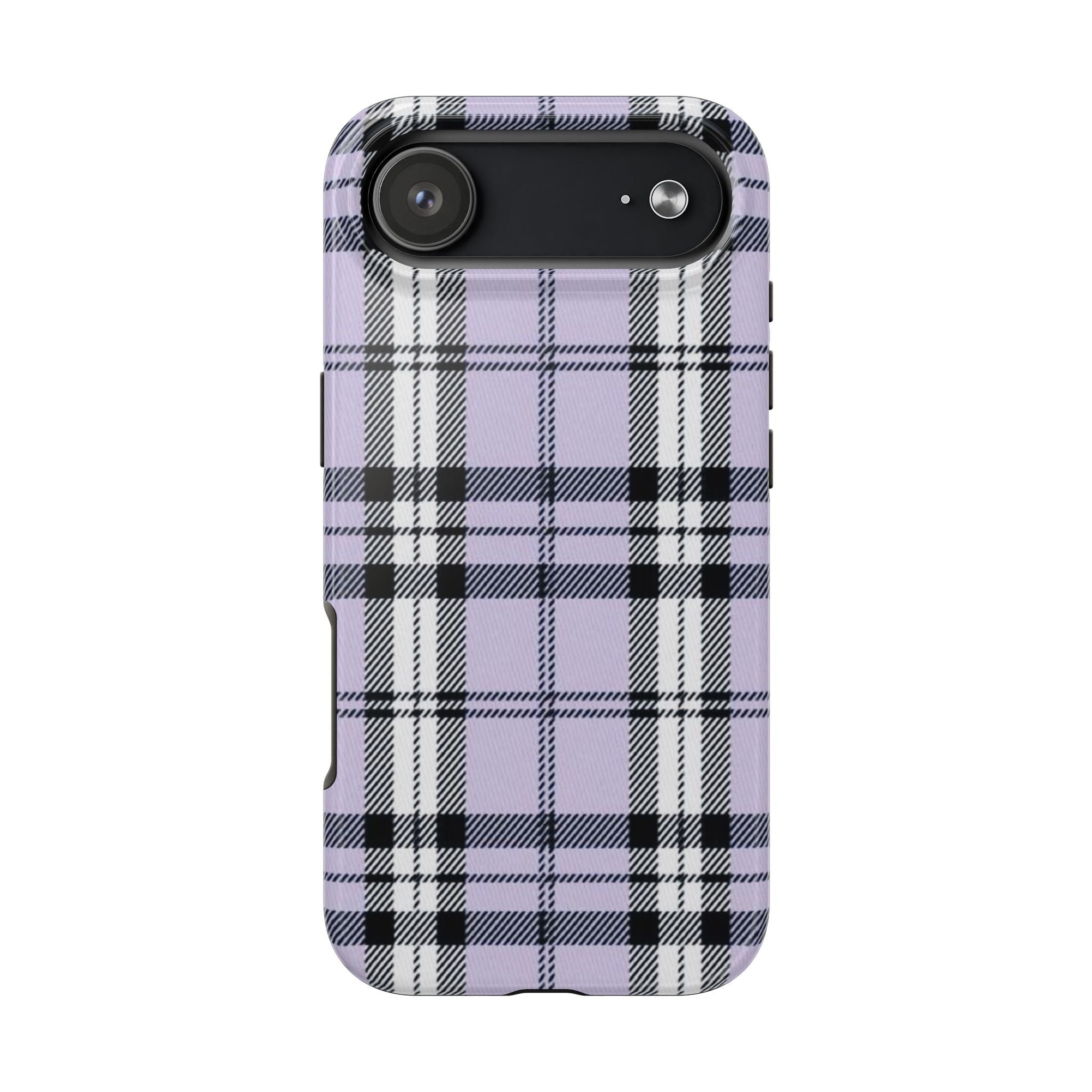 Lavender Light Purple Gingham Plaid Phone Case  - Tough Impact-Resistant Case