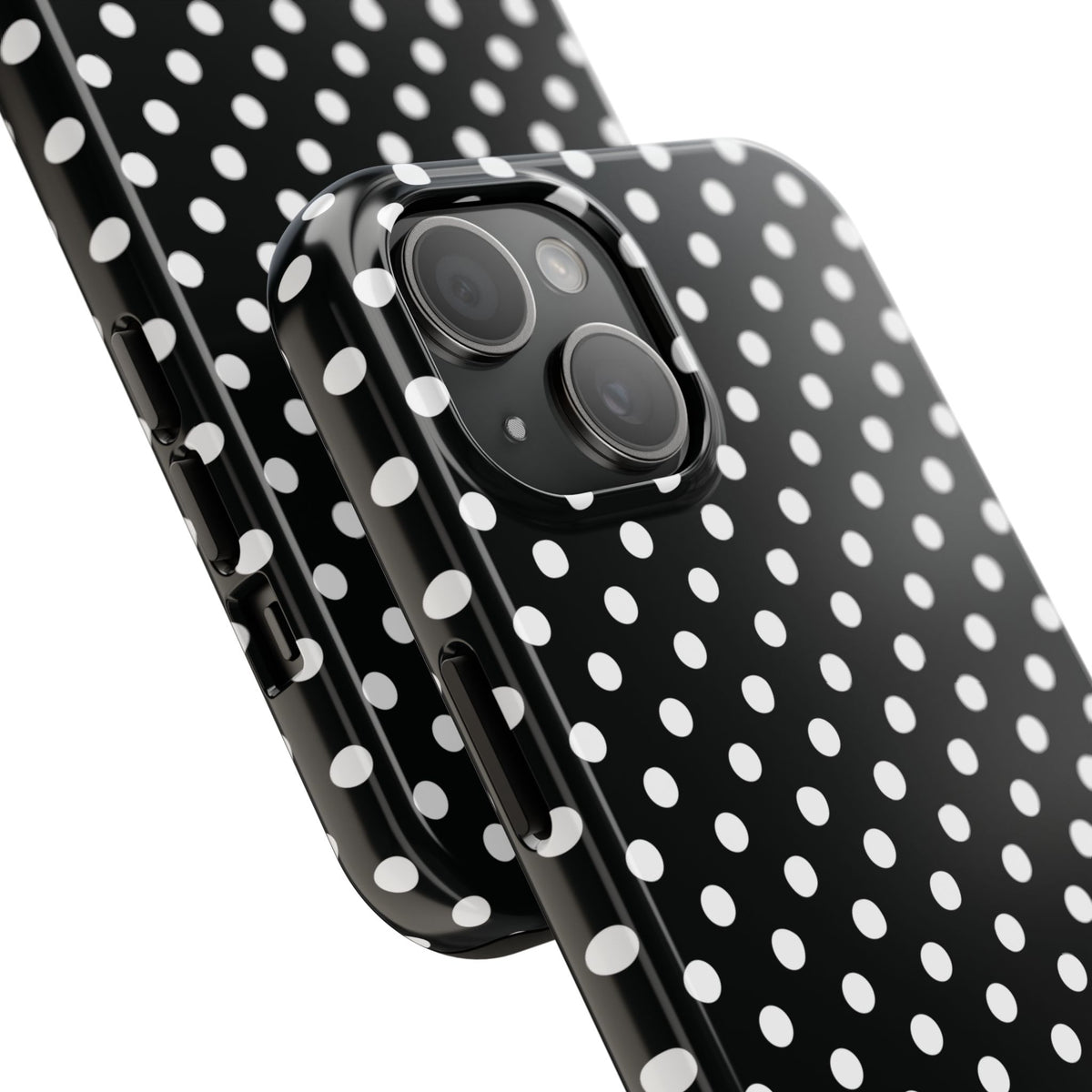 Black and White Polka Dot Phone Case  - Tough Impact-Resistant Case