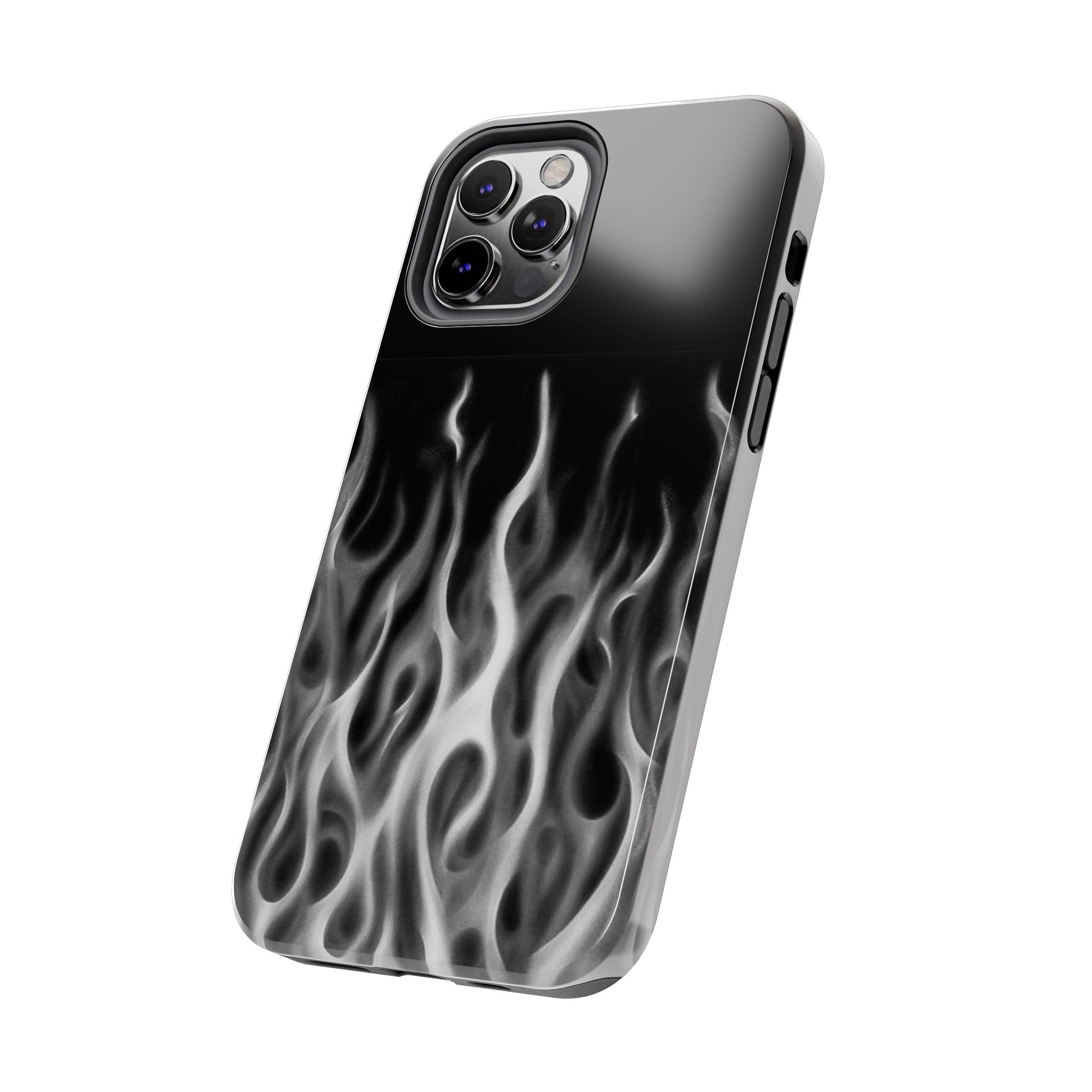 White Airbrush Flames Phone Case  - Tough Impact-Resistant Case