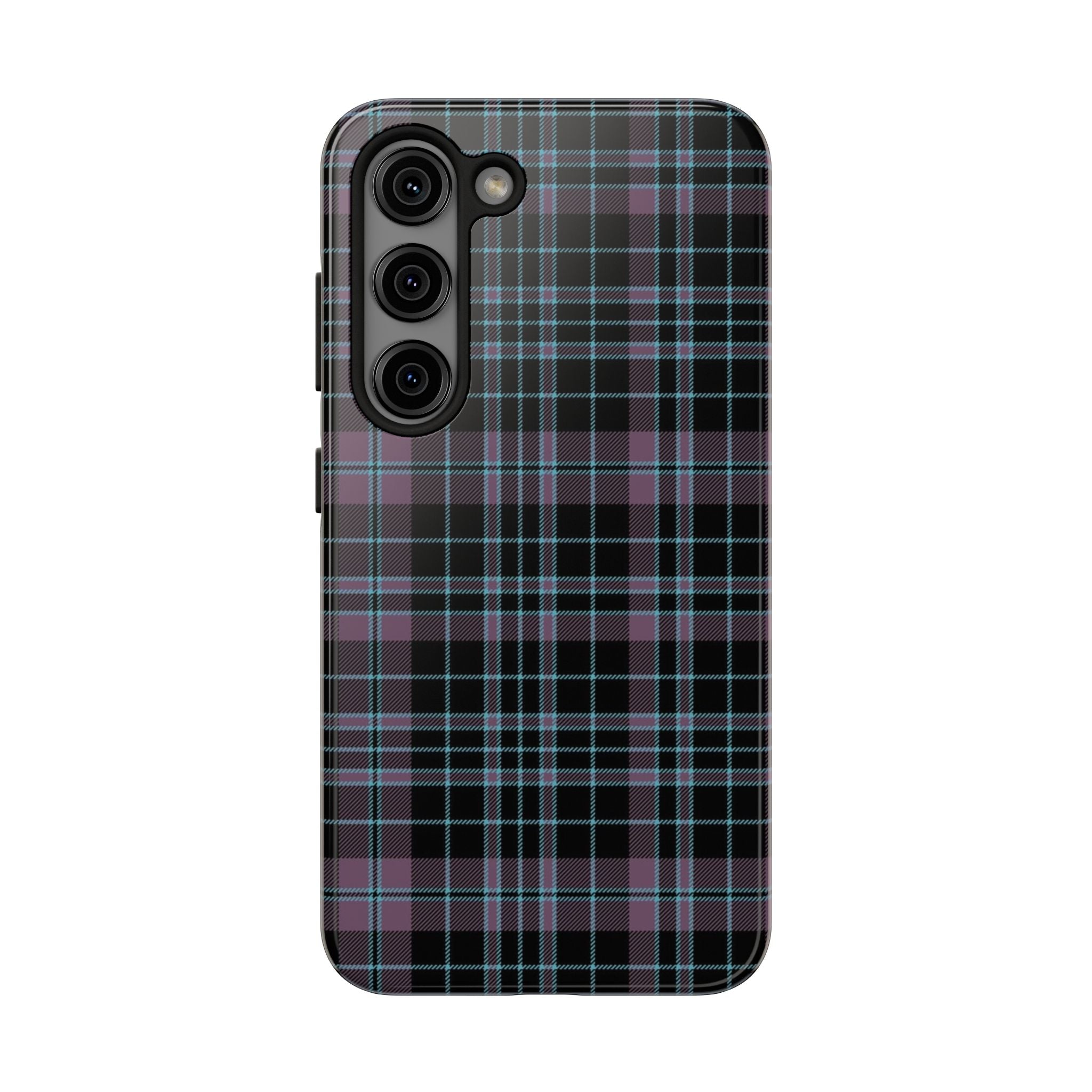 Punk Purple and Blue Plaid Phone Case