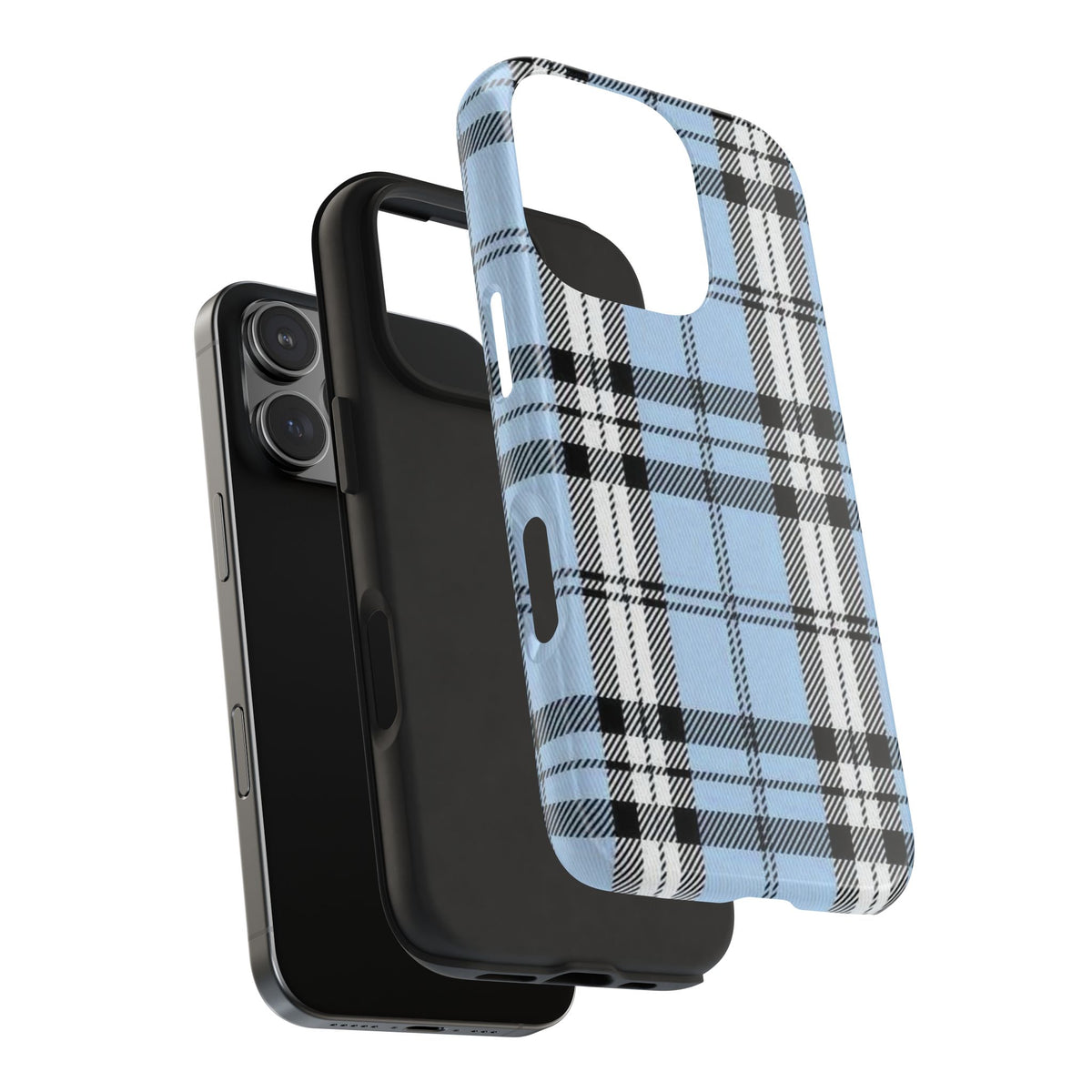 Light Baby Blue Gingham Plaid Phone Case