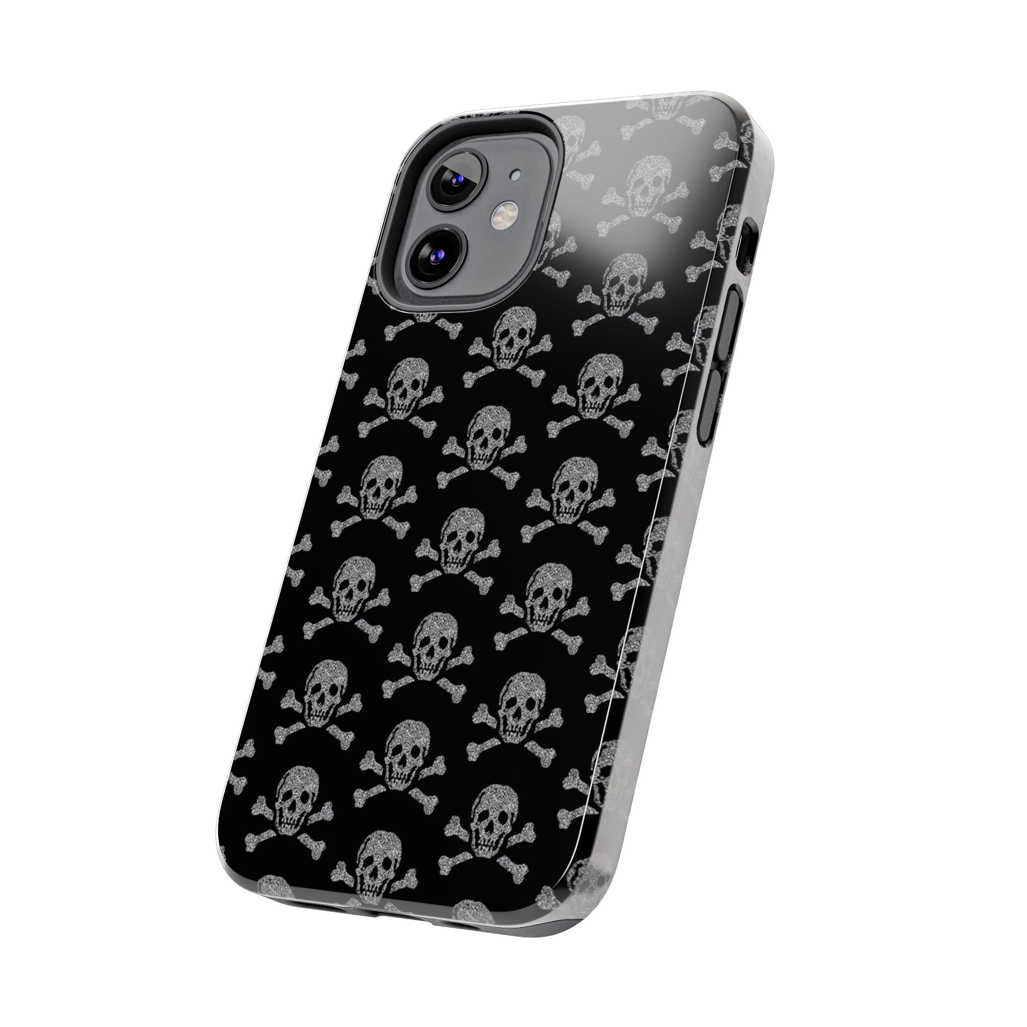 Silver Skull Print Phone Case  - Tough Impact-Resistant Case