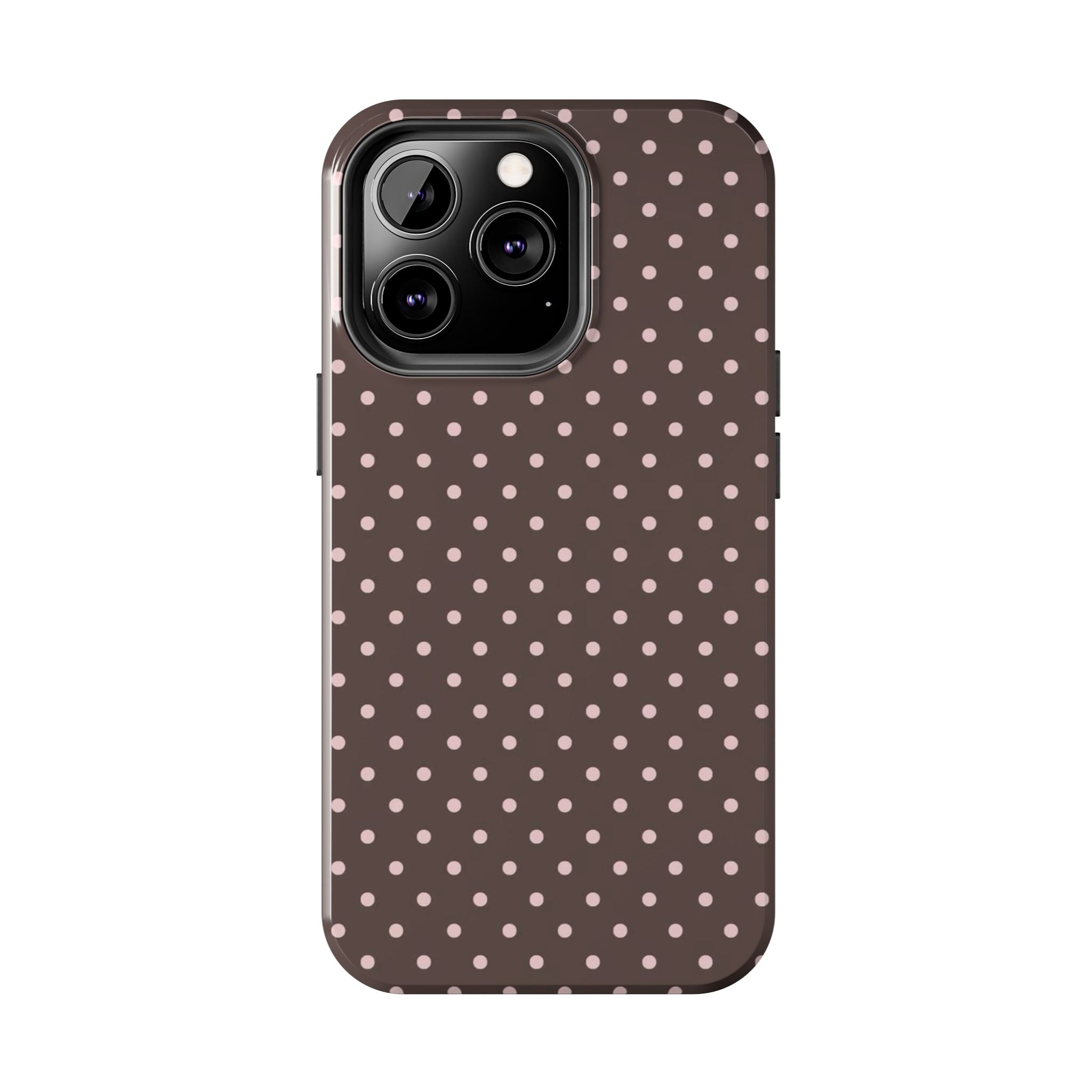 Brown with Pink Dots Phone Case  - Tough Impact-Resistant Case