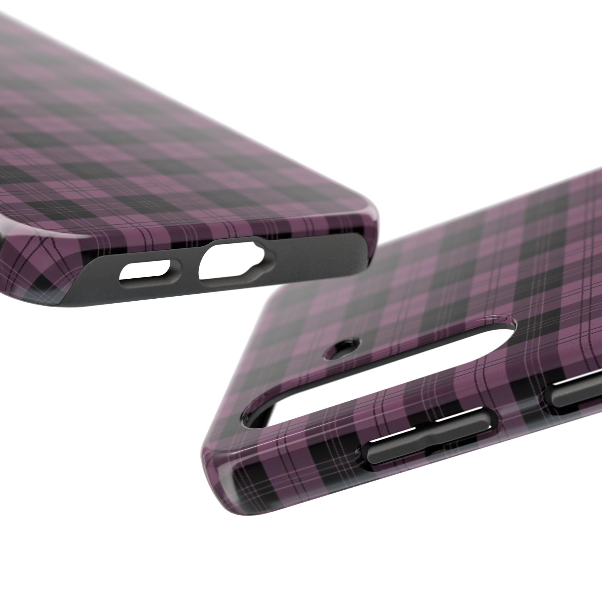 Emo Dark Pink Gingham Plaid Phone Case  - Tough Impact-Resistant Case