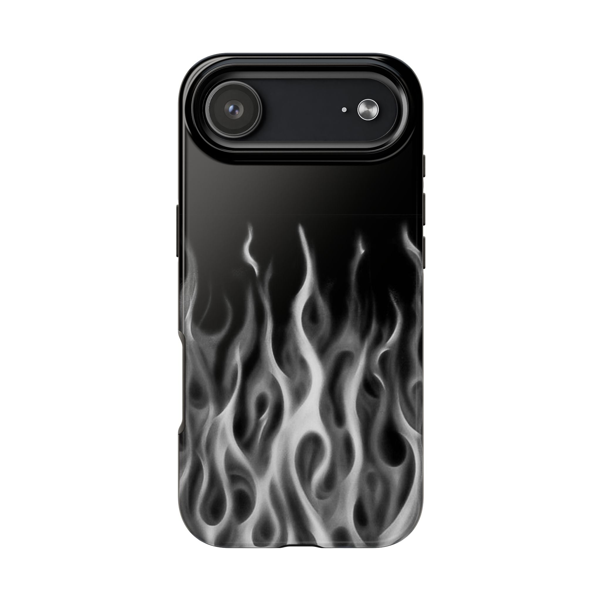White Airbrush Flames Phone Case  - Tough Impact-Resistant Case