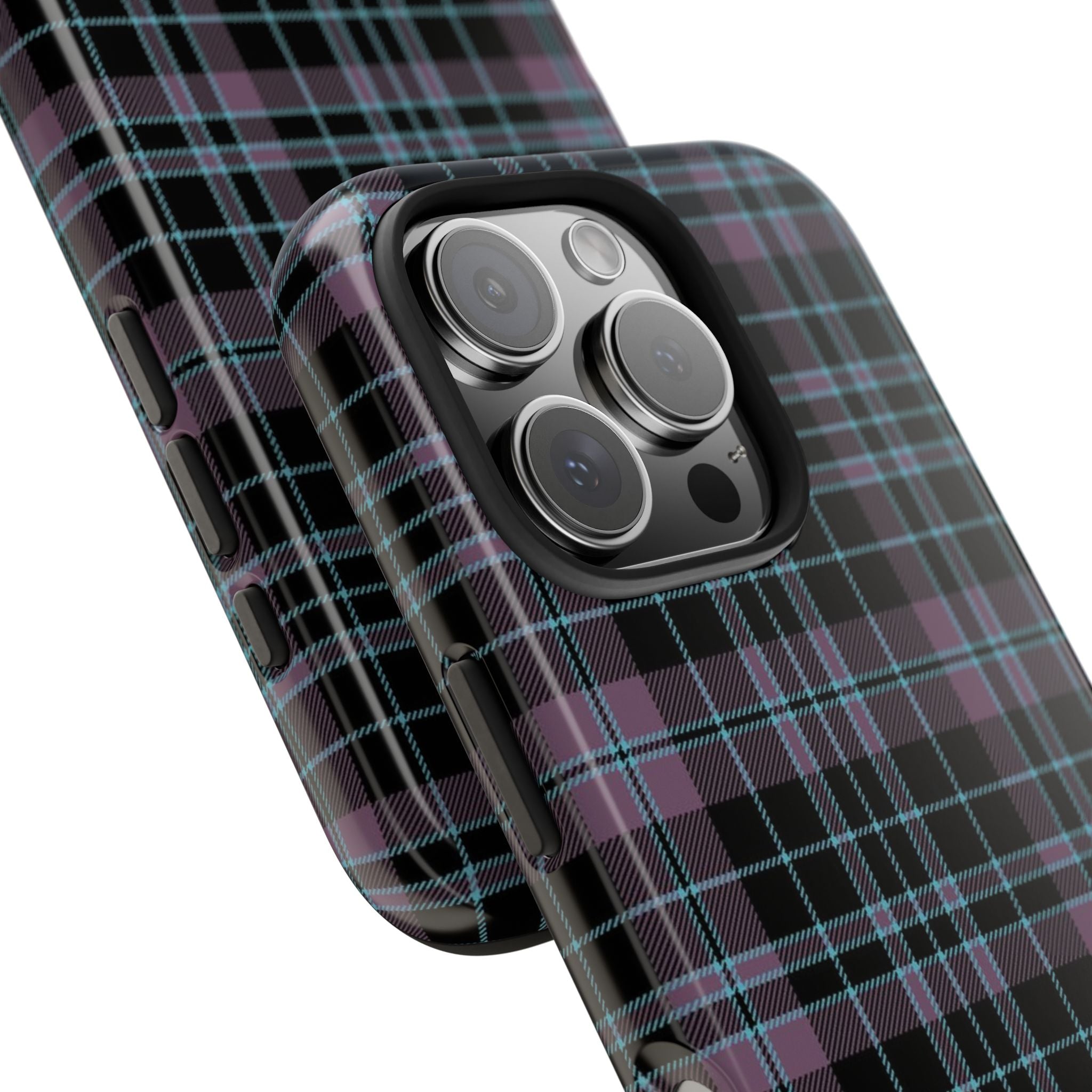 Punk Purple and Blue Plaid Phone Case