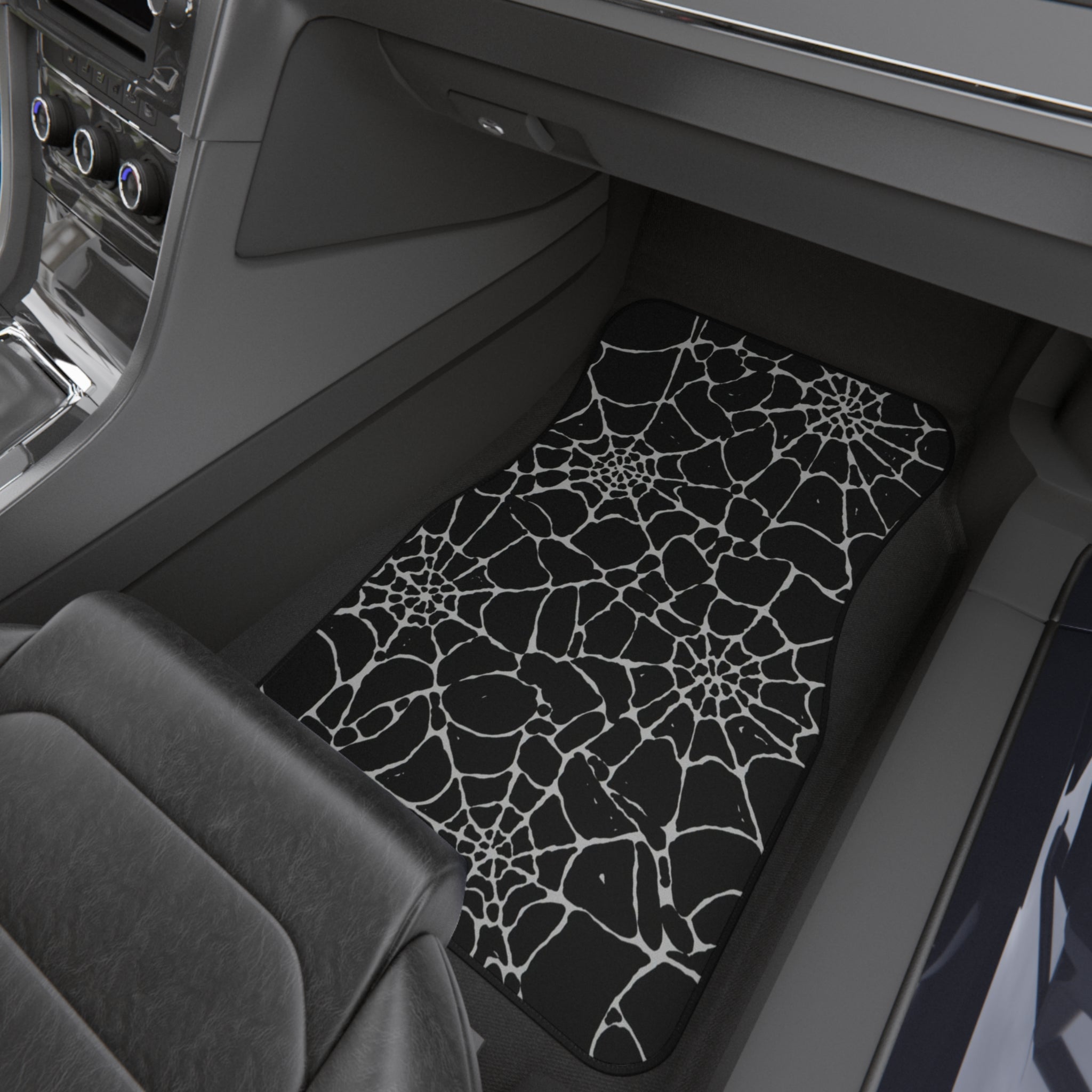 Grunge Spider Web Car Mats - Front Floor Mats Set of 2