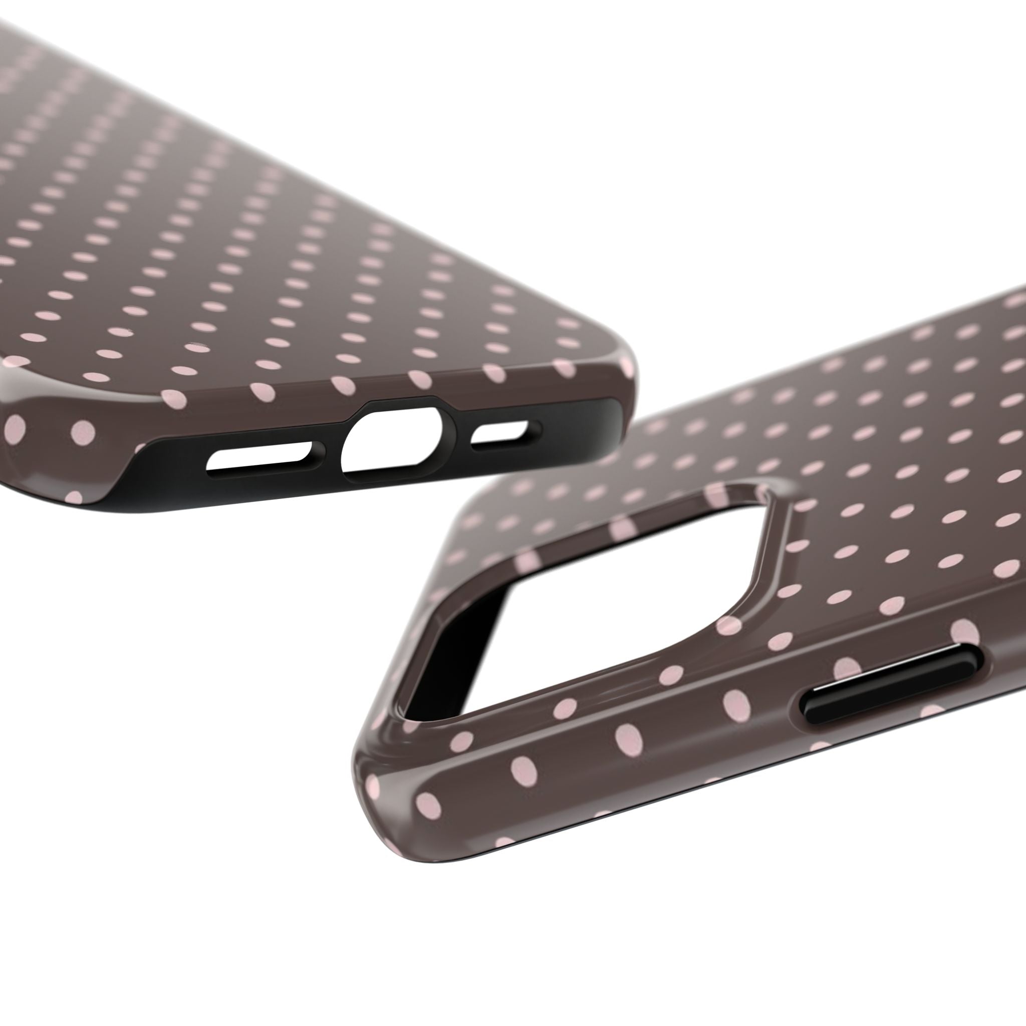 Brown with Pink Dots Phone Case  - Tough Impact-Resistant Case