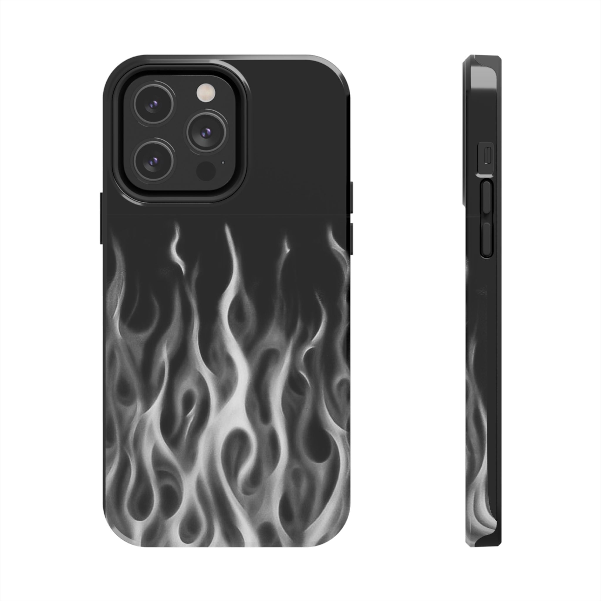 White Airbrush Flames Phone Case  - Tough Impact-Resistant Case