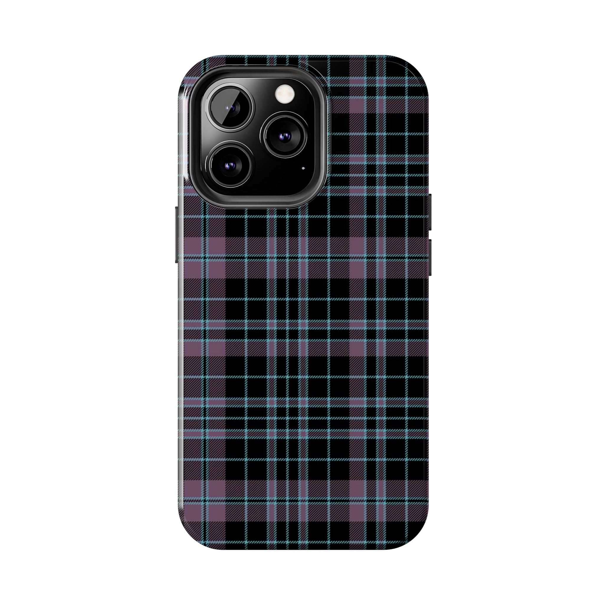 Punk Purple and Blue Plaid Phone Case