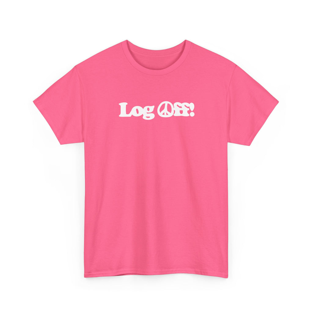 Log Off! Peace Sign Unisex 100% Cotton Tee