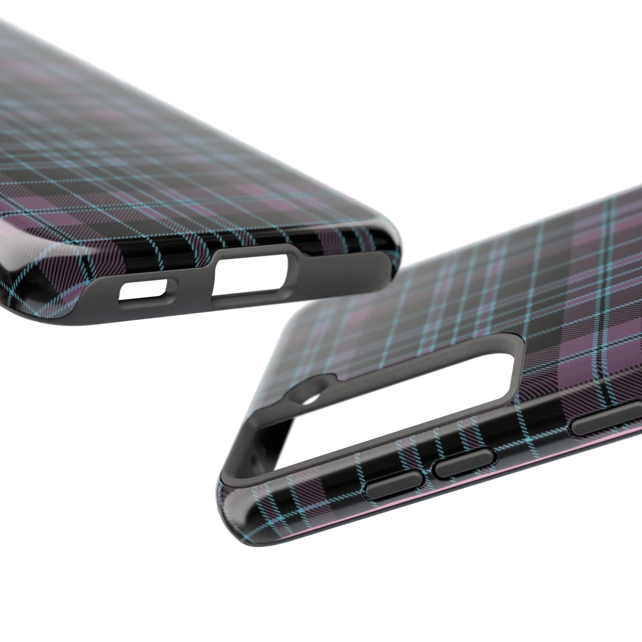 Punk Purple and Blue Plaid Phone Case