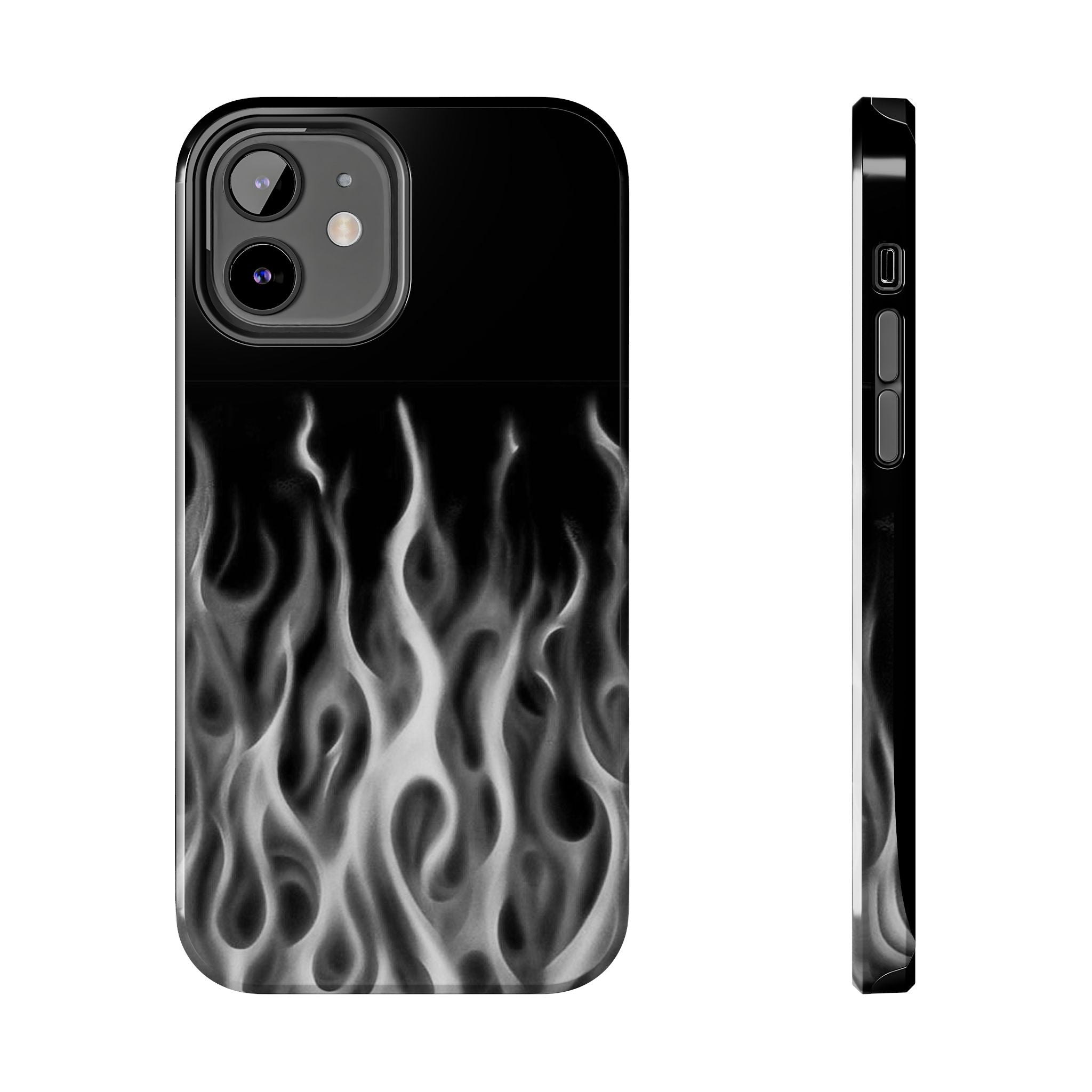 White Airbrush Flames Phone Case  - Tough Impact-Resistant Case