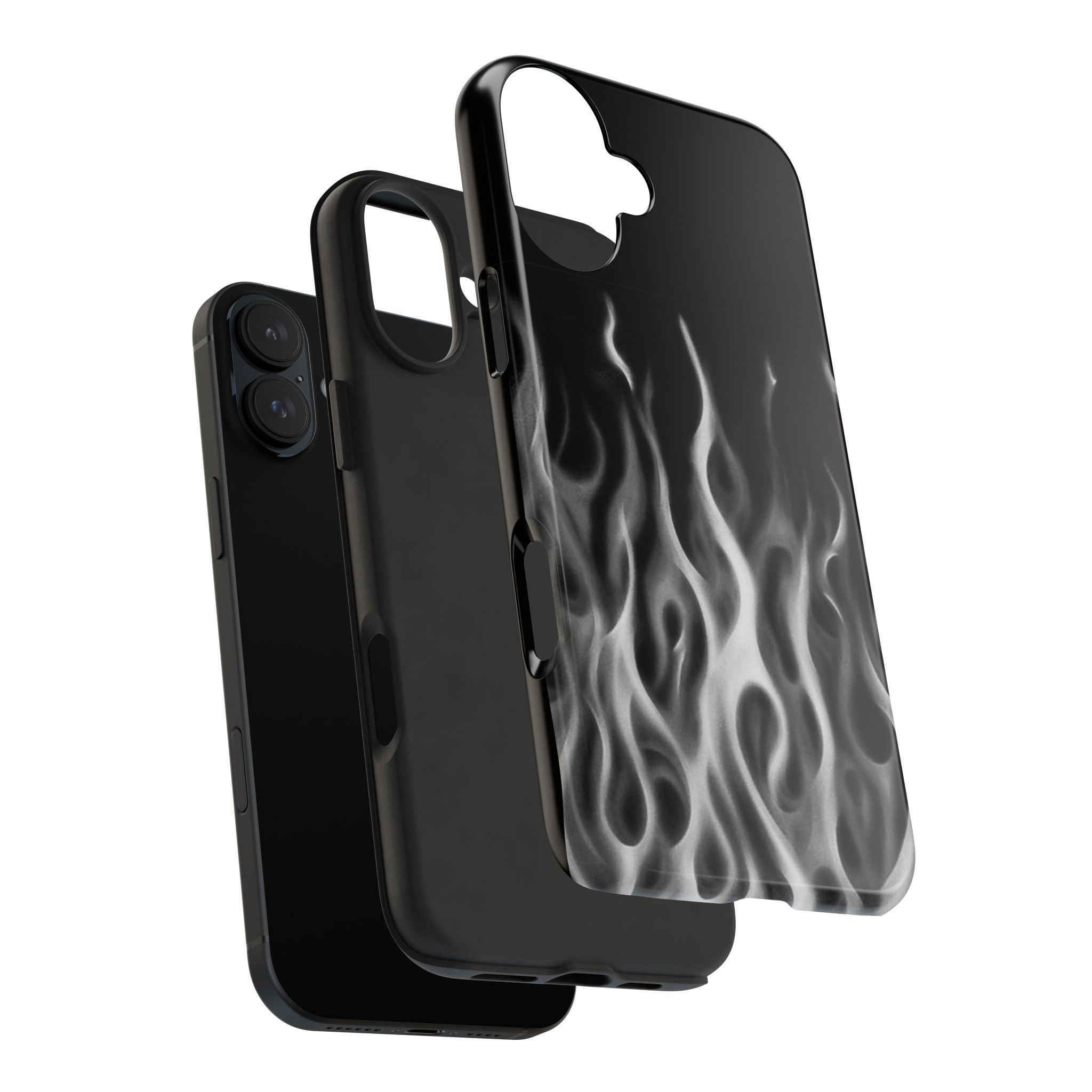 White Airbrush Flames Phone Case  - Tough Impact-Resistant Case