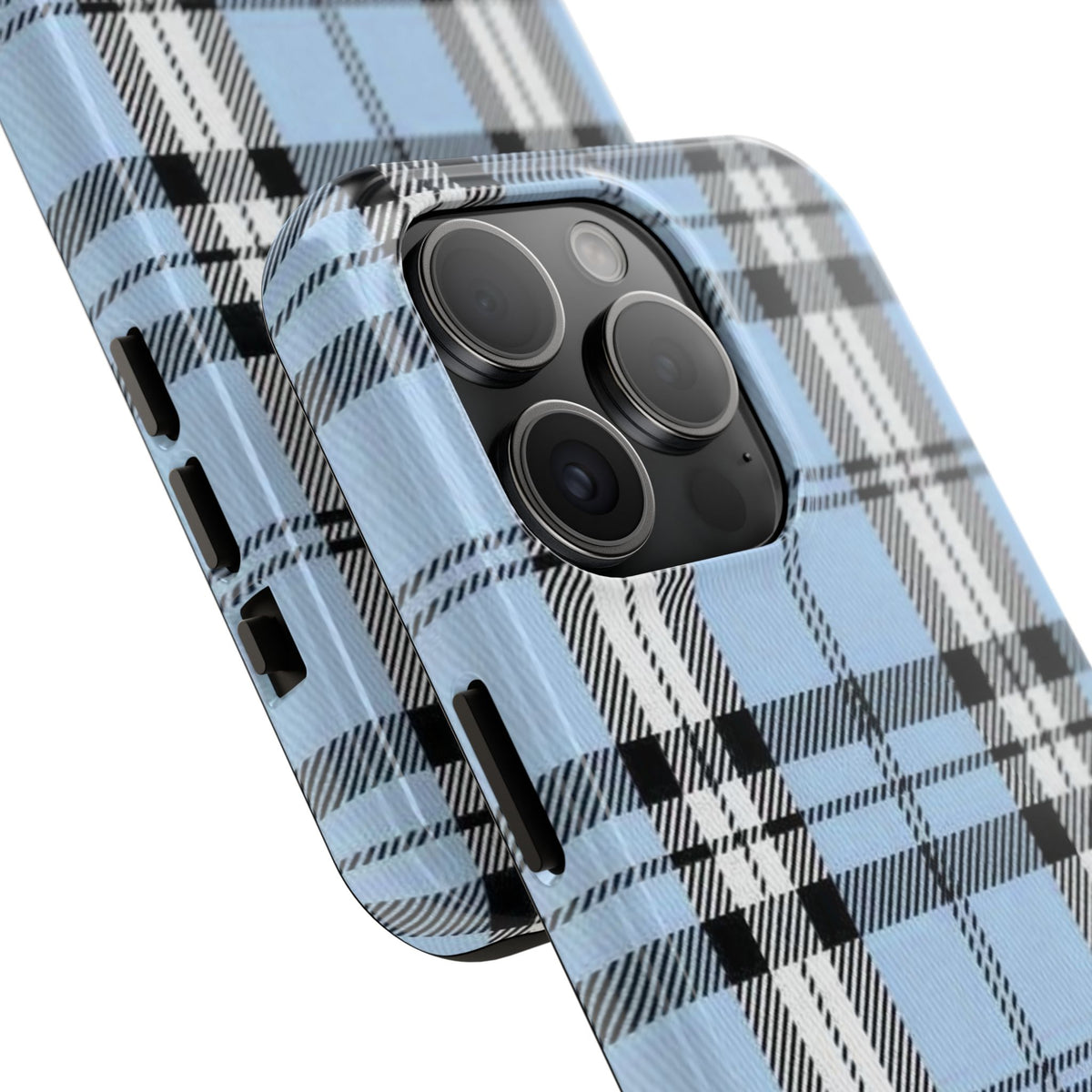 Light Baby Blue Gingham Plaid Phone Case