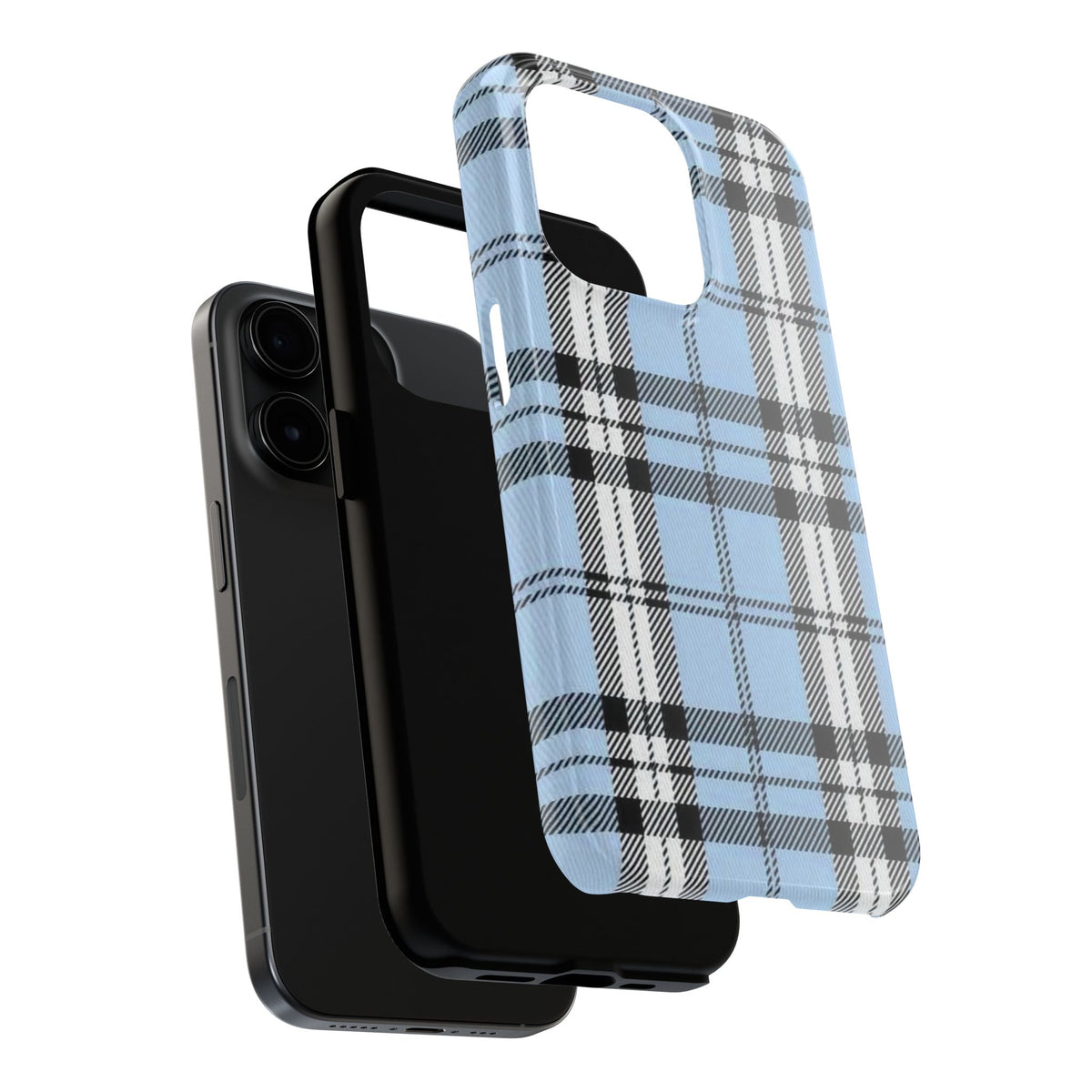 Light Baby Blue Gingham Plaid Phone Case
