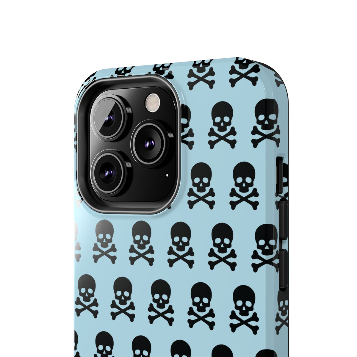 Blue Punk Skull Print Phone Case