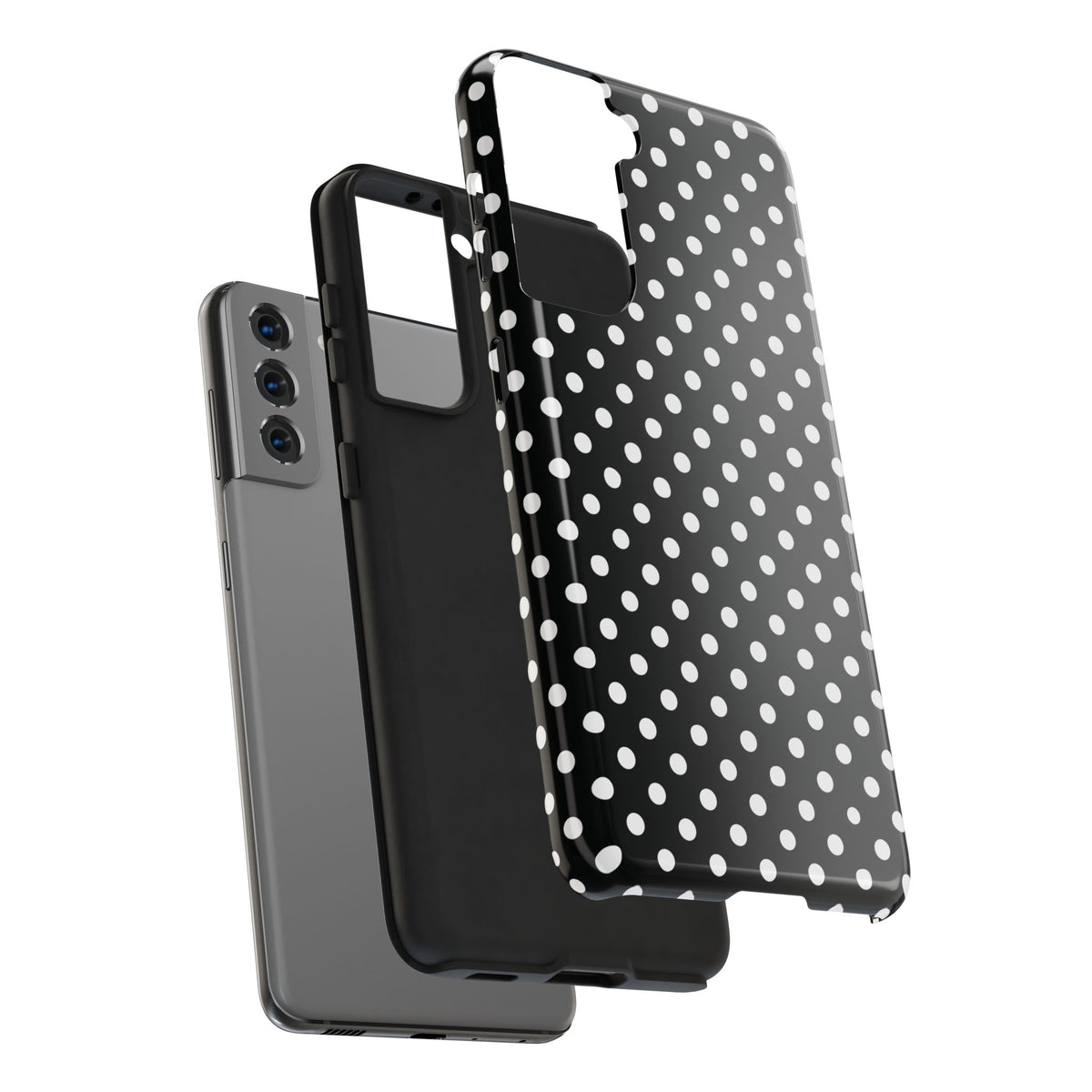 Black and White Polka Dot Phone Case  - Tough Impact-Resistant Case