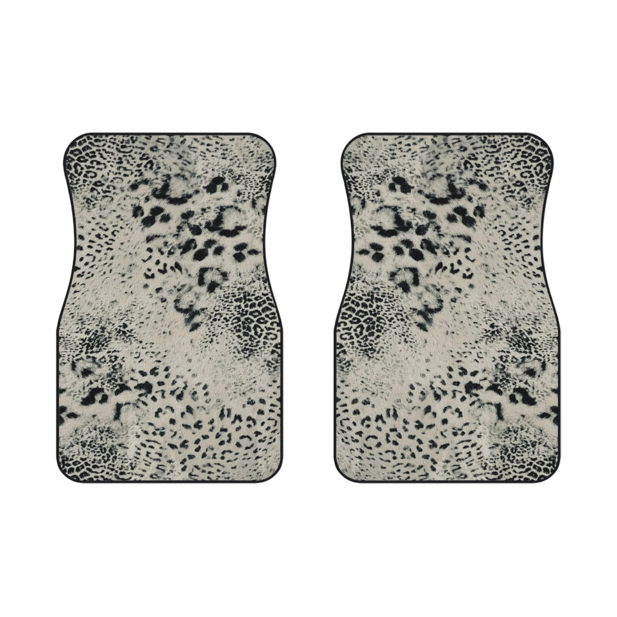 Neutral Leopard Cheetah Car Mats - Front Floor Mats Set of 2