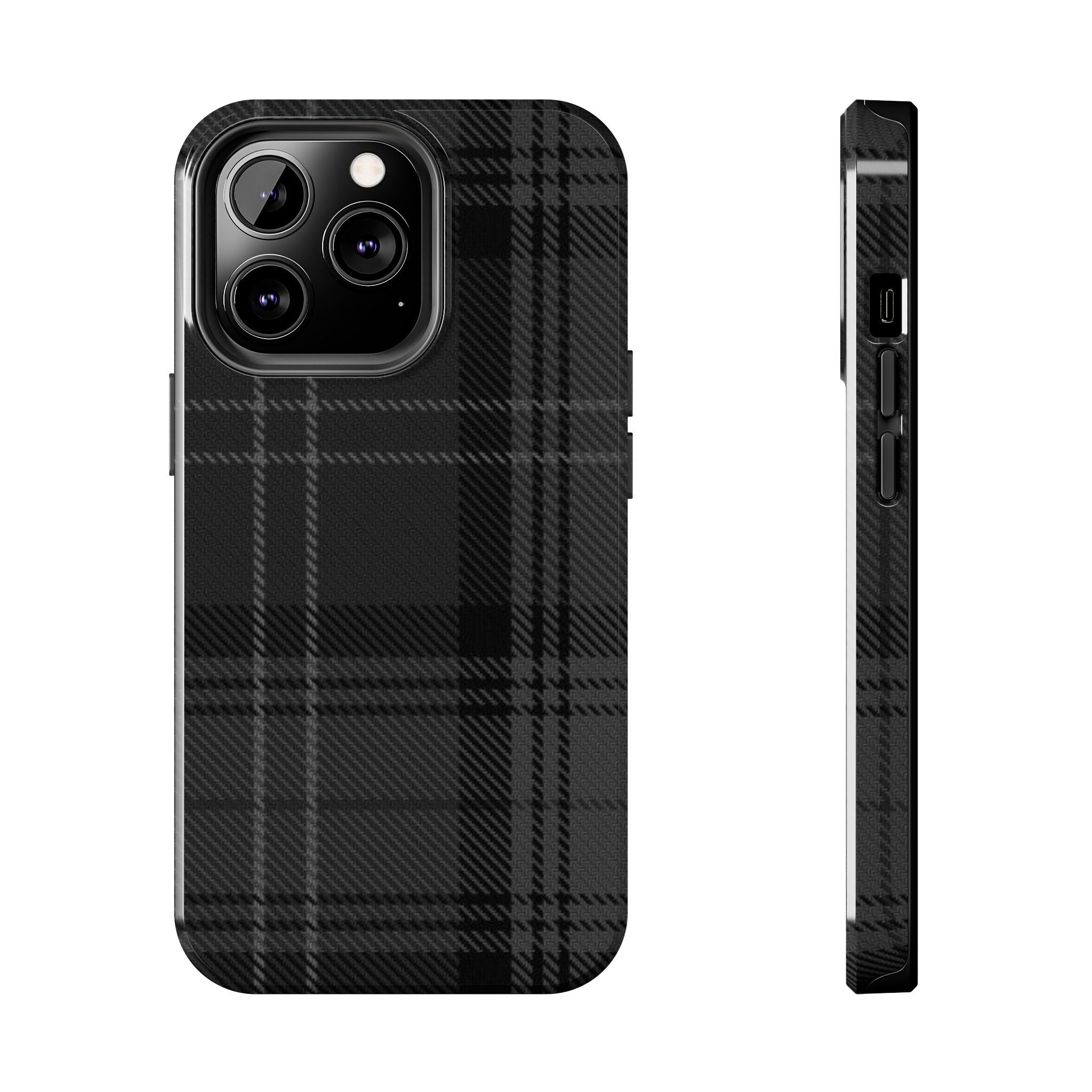 Black Plaid Phone Case  - Tough Impact-Resistant Case