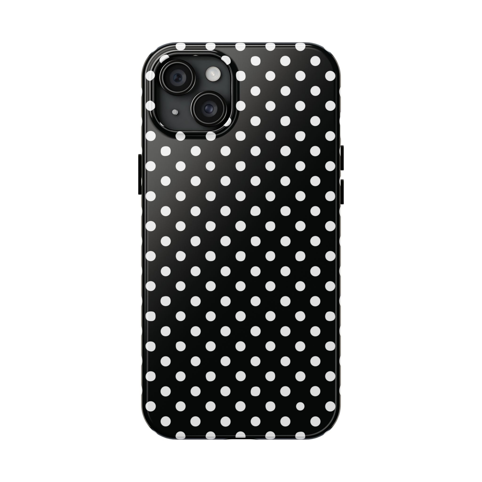Black and White Polka Dot Phone Case  - Tough Impact-Resistant Case