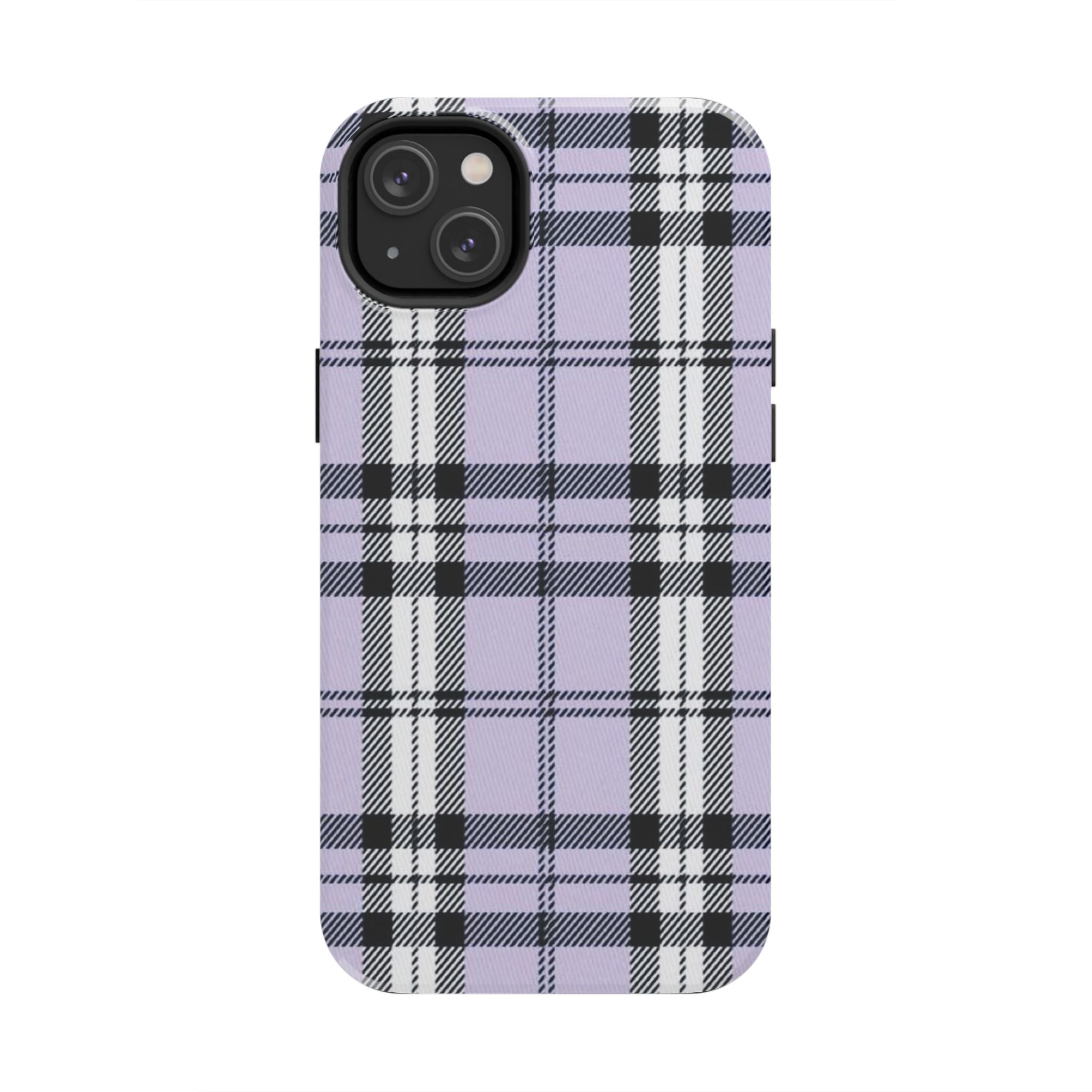 Lavender Light Purple Gingham Plaid Phone Case  - Tough Impact-Resistant Case
