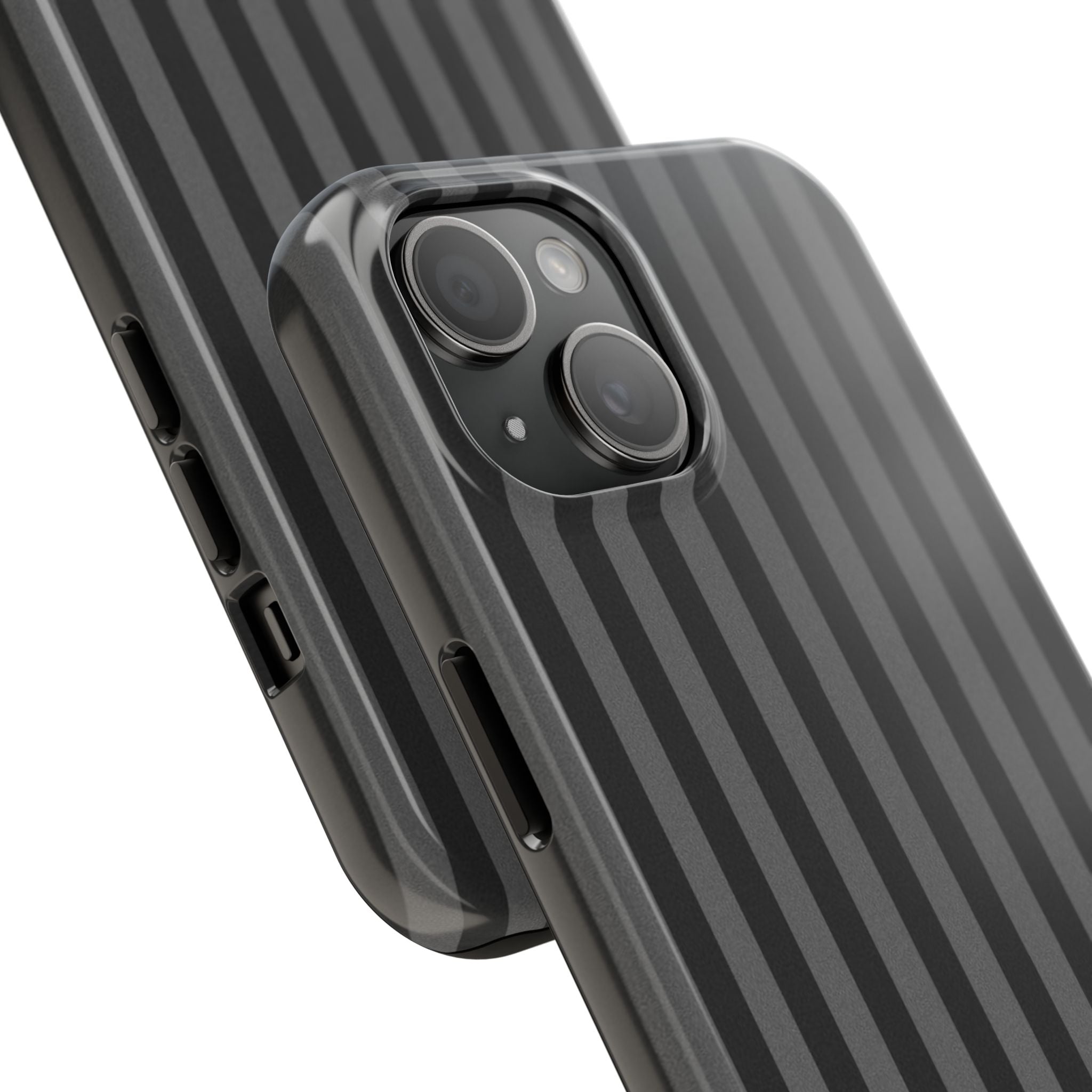 Dark Grey and Black Stripes Phone Case
