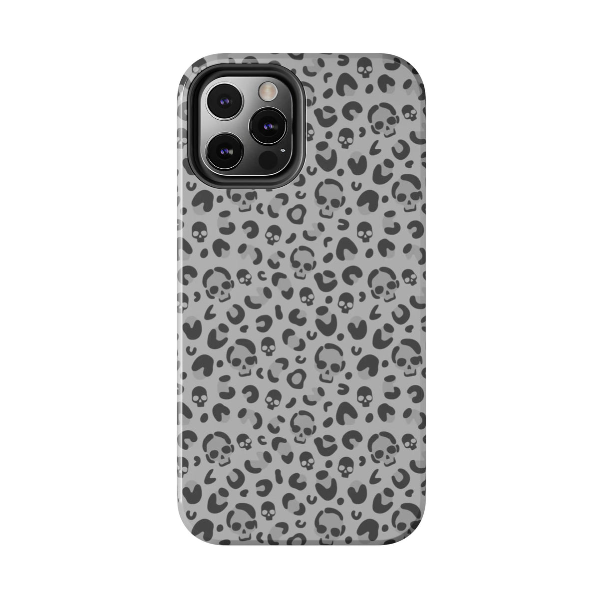 Skull Cheetah Grey Leopard Phone Case
